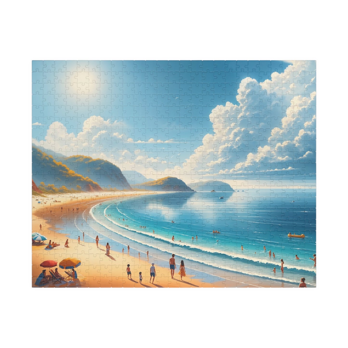 Coastal Paradise Puzzle - Turquoise Waters Crescent Beach