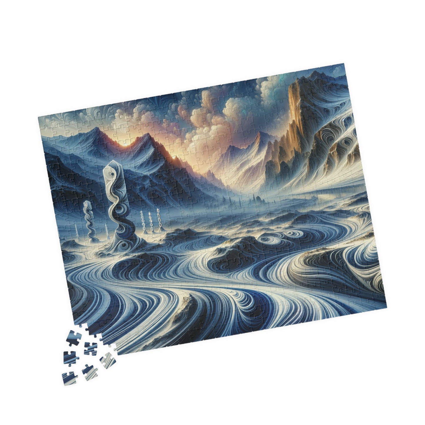 Flowing Mountains Puzzle - Liquid Landscape with Yin-Yang Balance