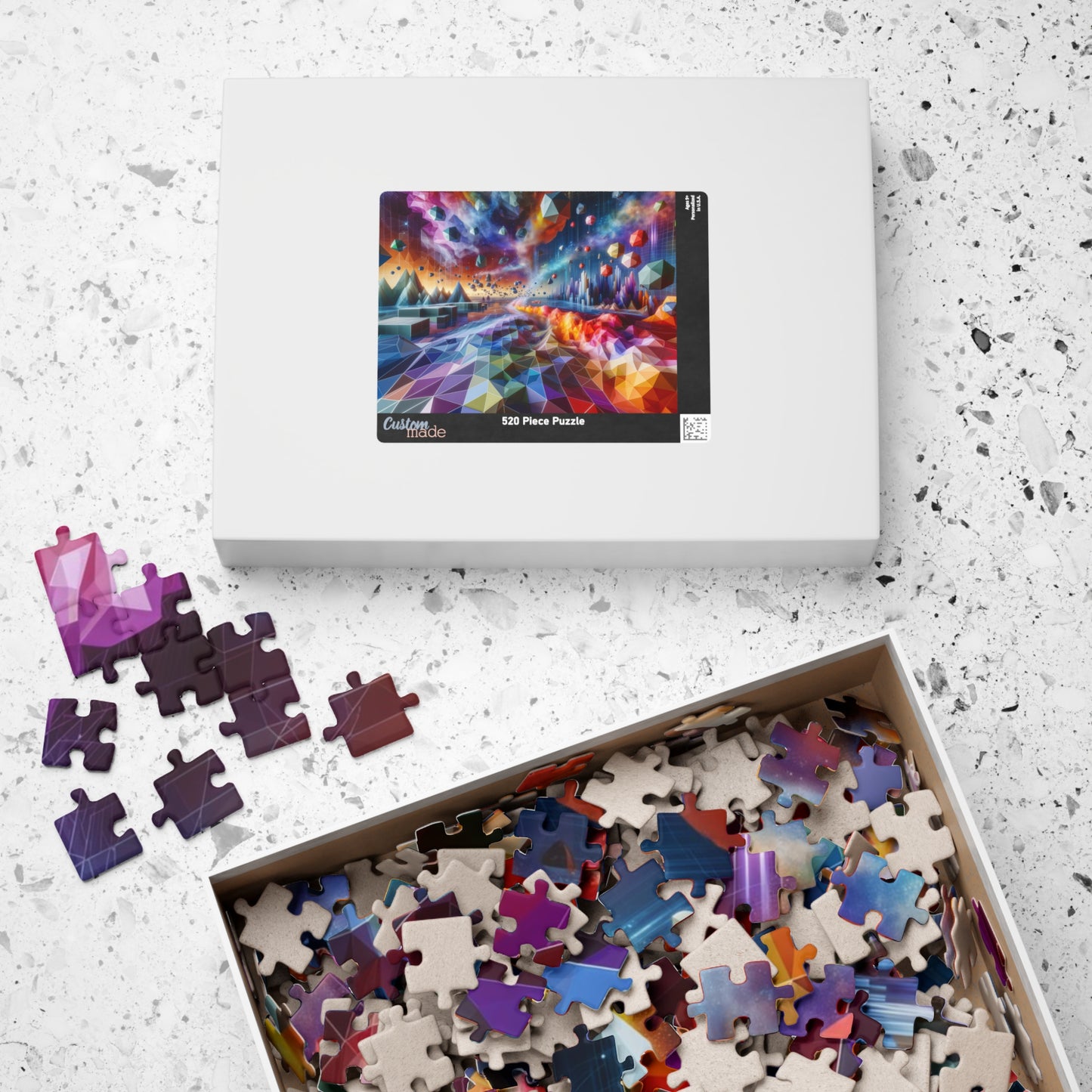Digital Landscape Puzzle - Vibrant Low-Poly Terrain