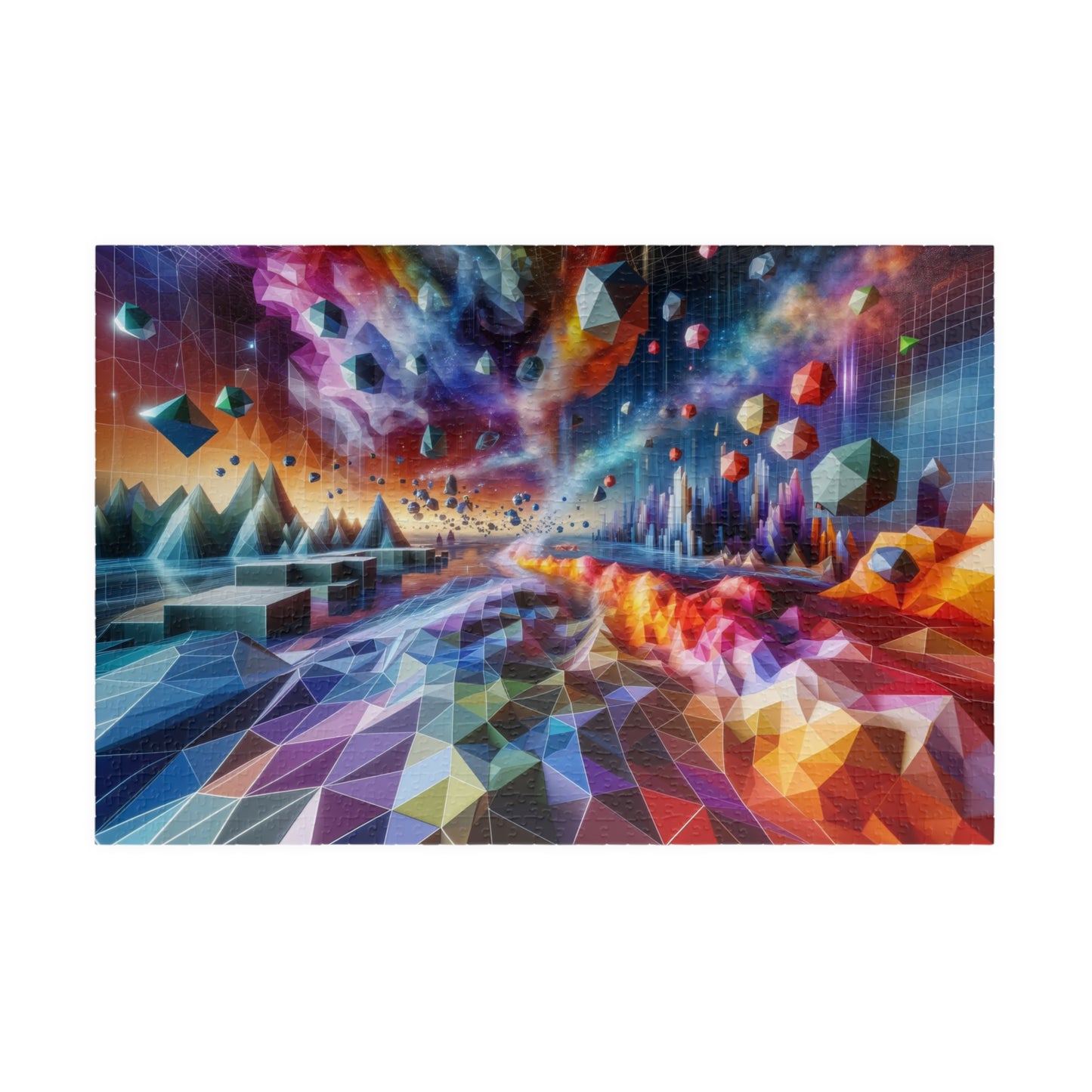 Digital Landscape Puzzle - Vibrant Low-Poly Terrain