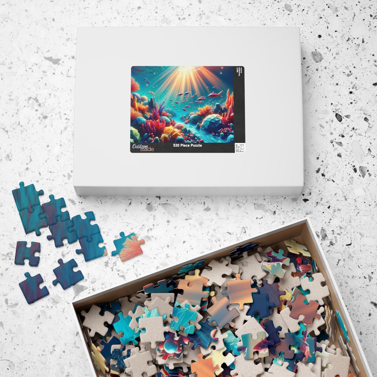 Geometric Coral Reef Puzzle - Low-Poly Underwater Paradise