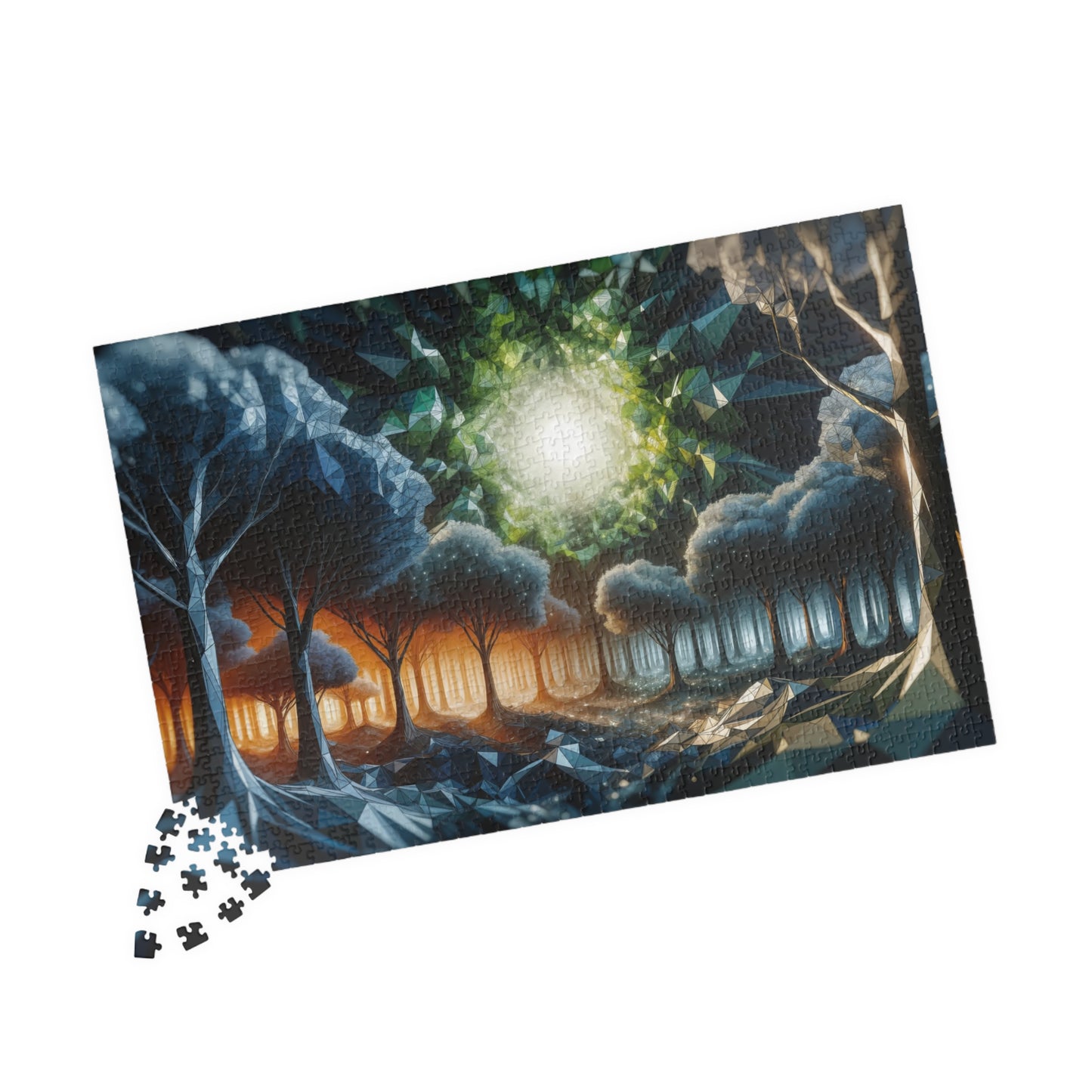 Portal Forest Puzzle - Circular Low-Poly Trees with Energy Center