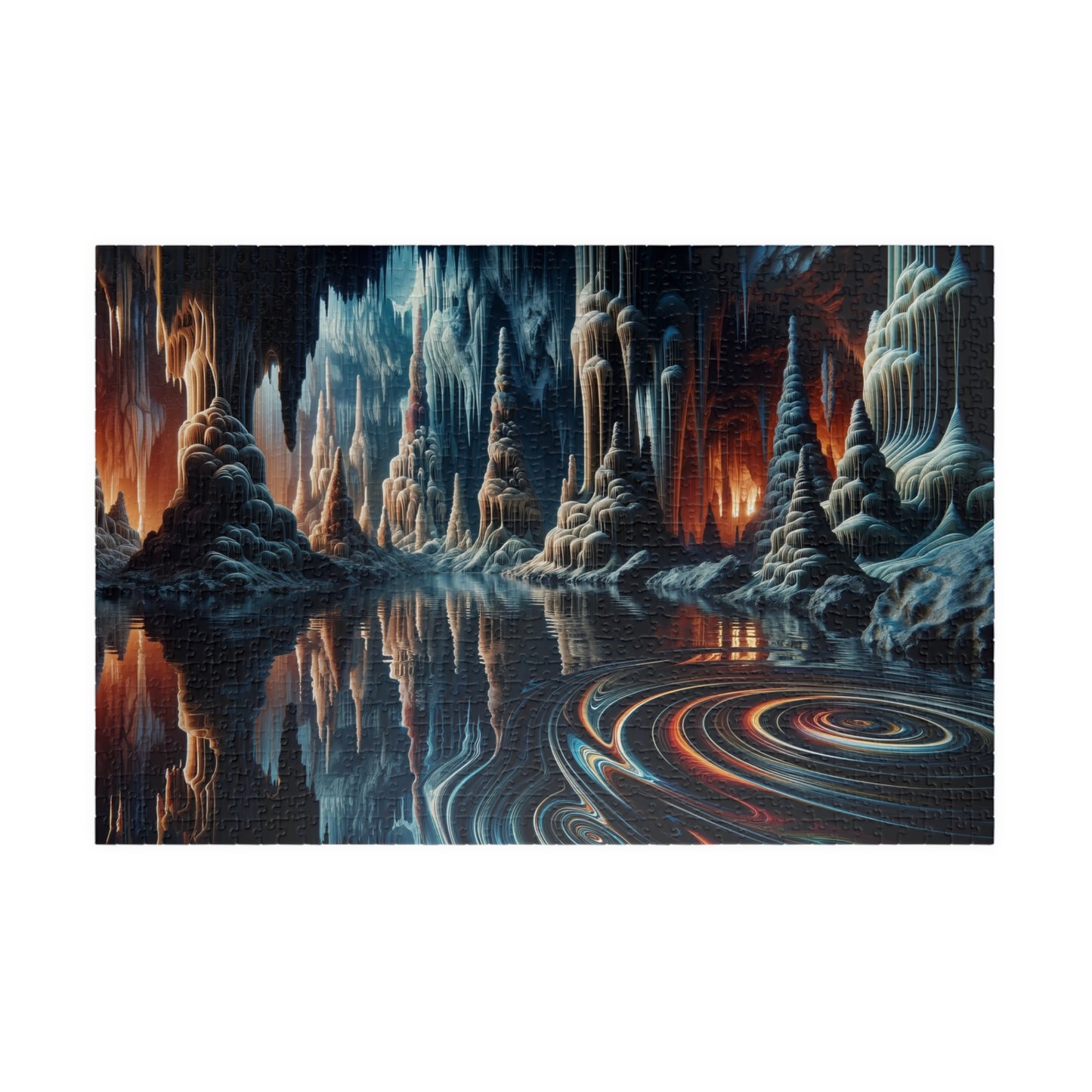 Cavern of Wonders Puzzle - Underground Lake with Swirling Patterns