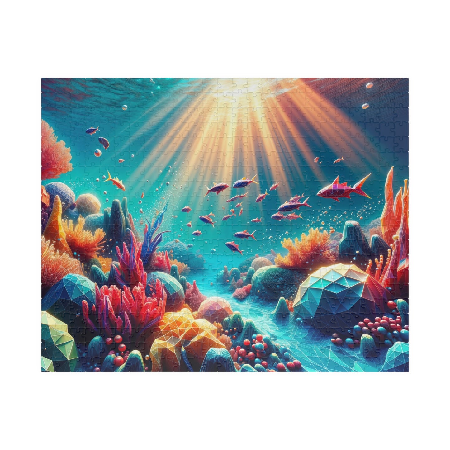 Geometric Coral Reef Puzzle - Low-Poly Underwater Paradise