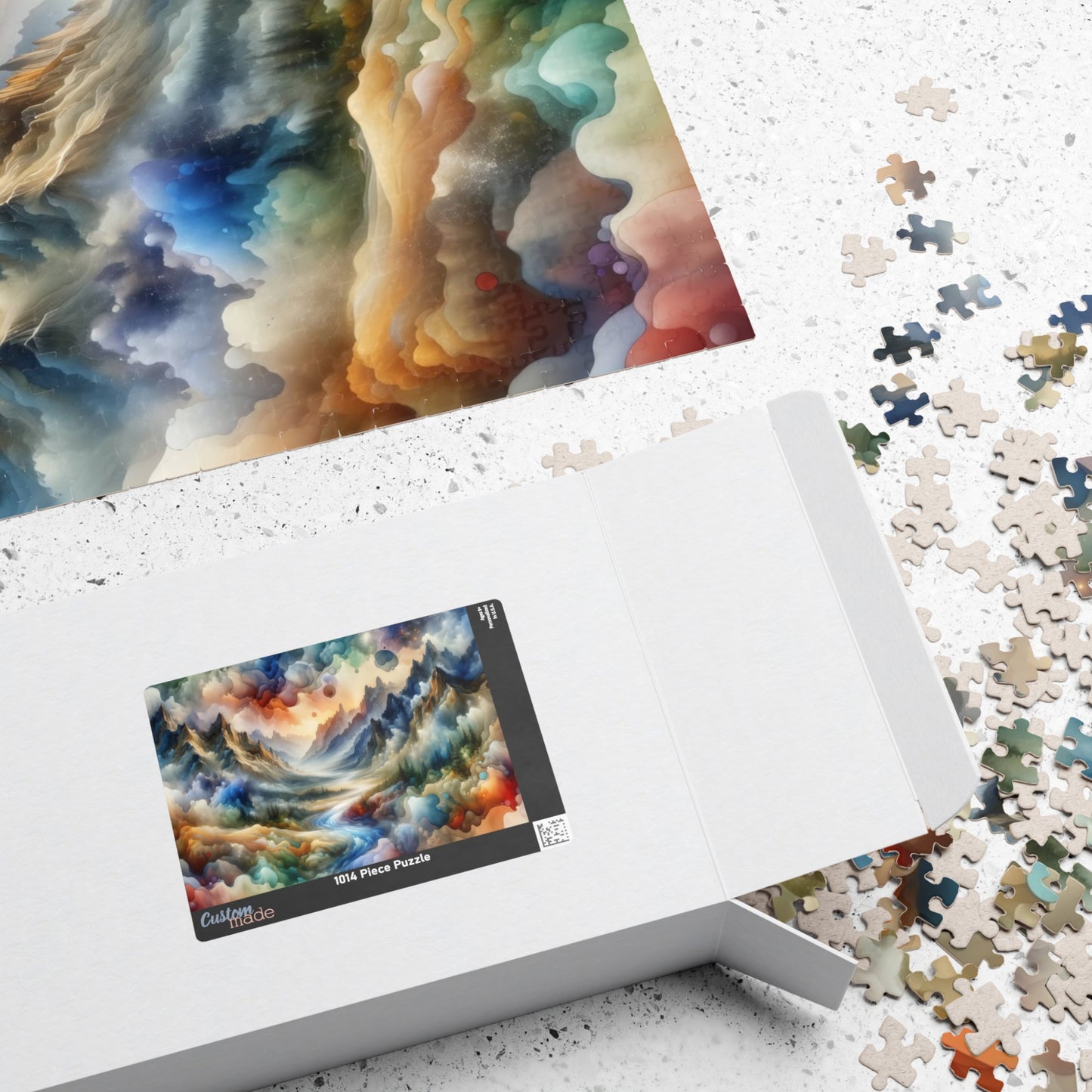 Ethereal Valley Puzzle - Flowing Watercolor Landscape