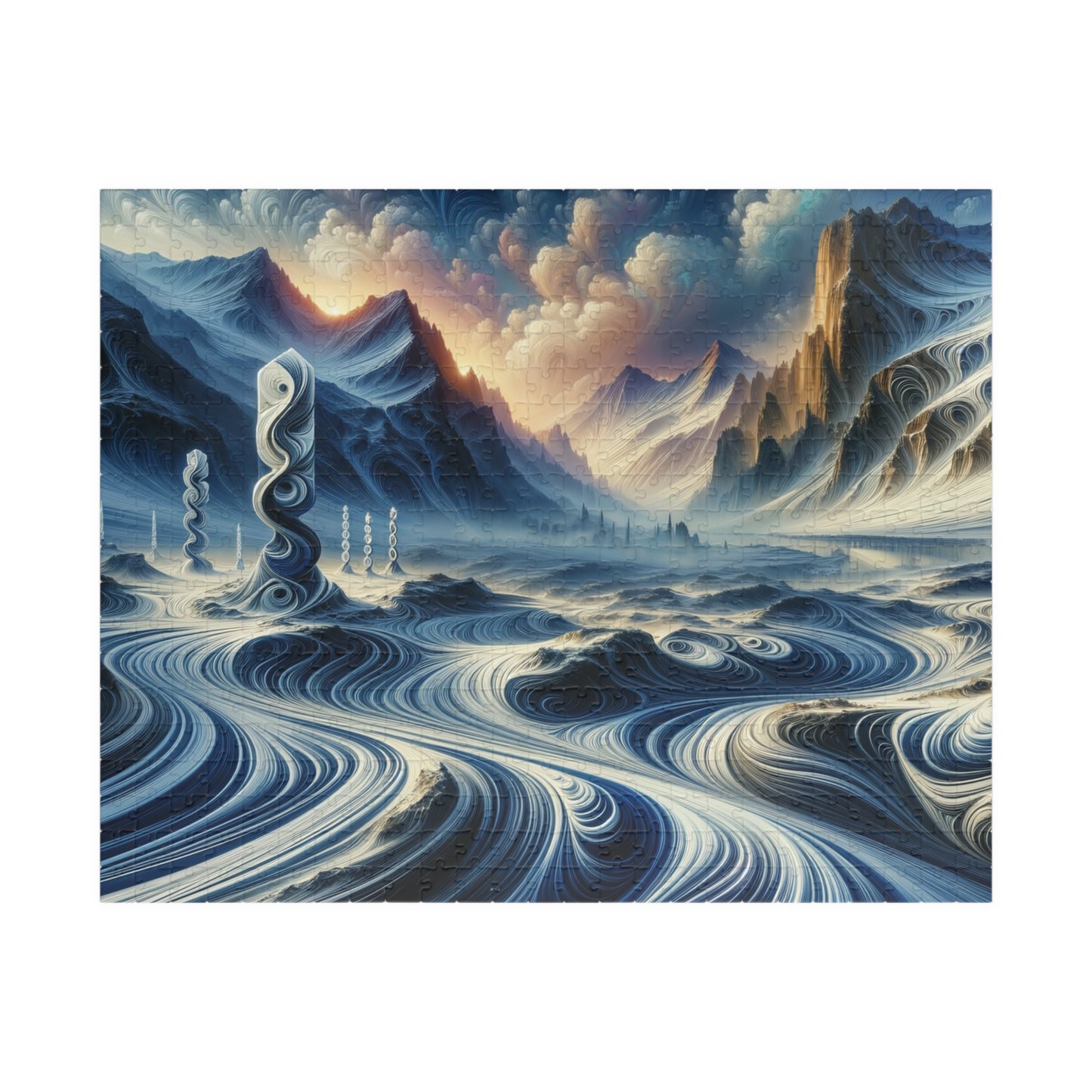 Flowing Mountains Puzzle - Liquid Landscape with Yin-Yang Balance