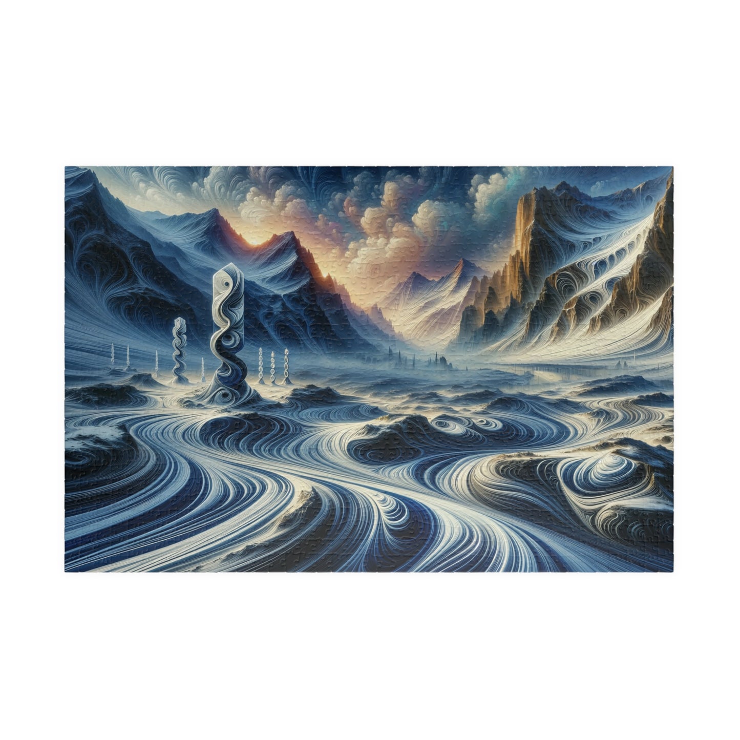 Flowing Mountains Puzzle - Liquid Landscape with Yin-Yang Balance