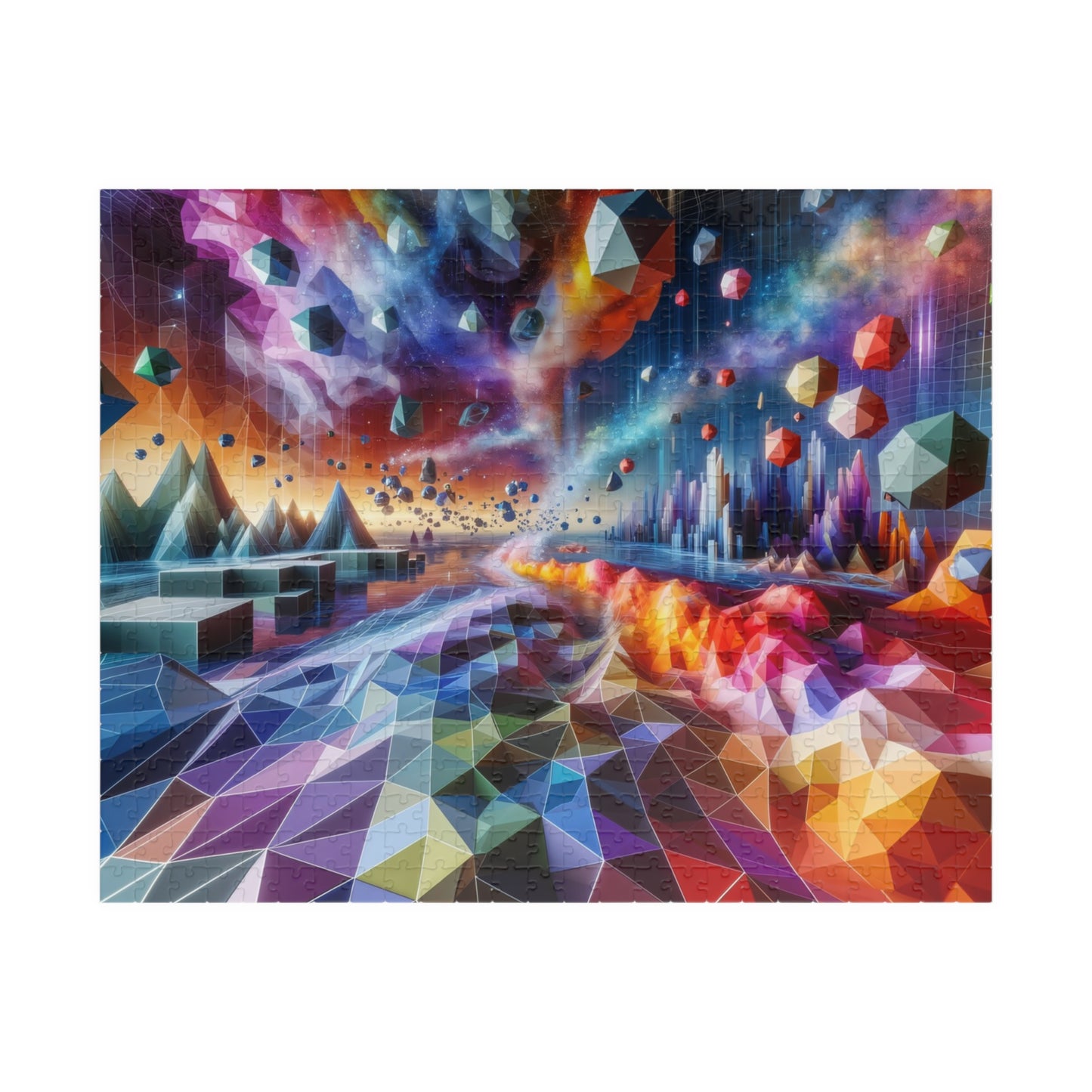Digital Landscape Puzzle - Vibrant Low-Poly Terrain
