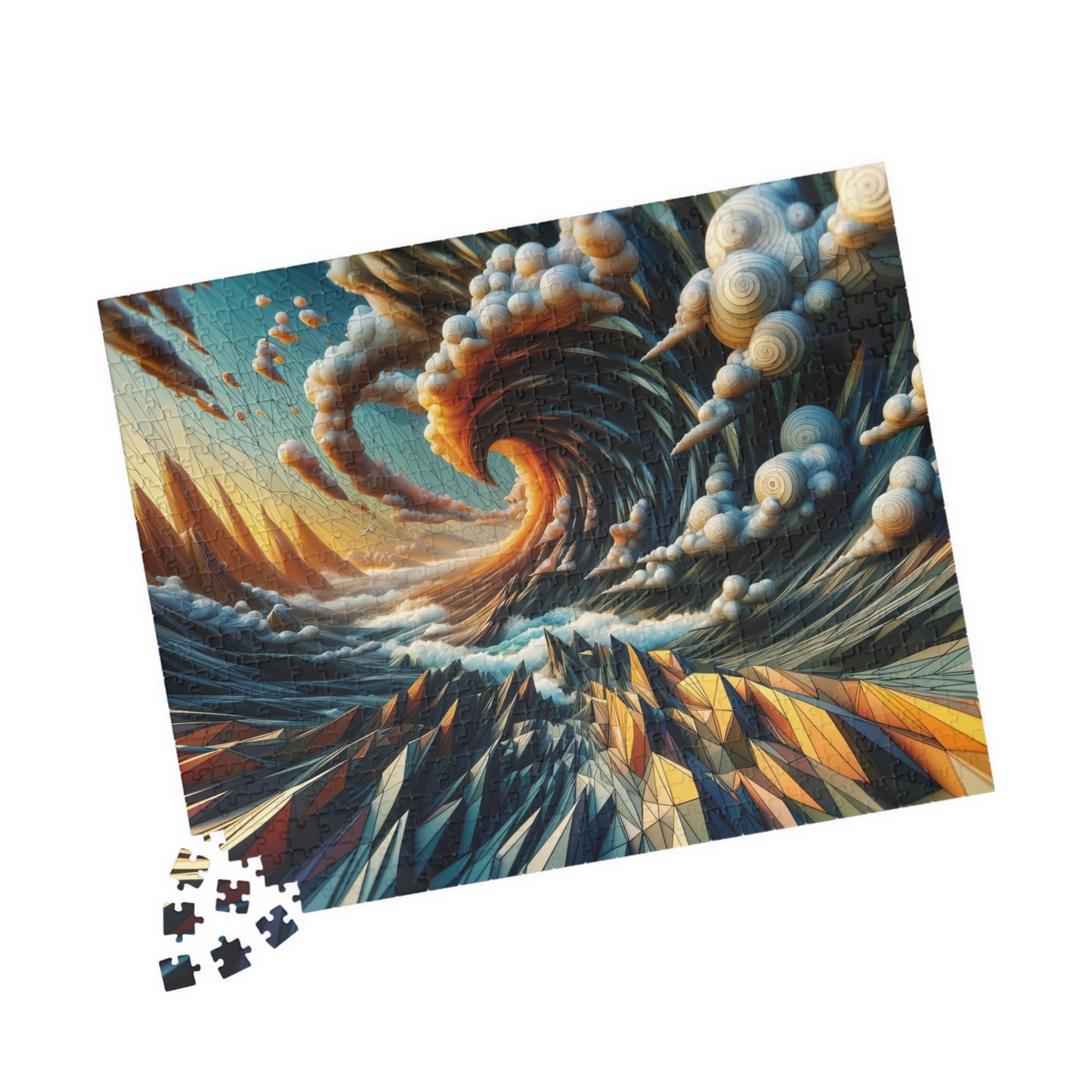 Nautilus Wave Puzzle - Spiral Ocean Vortex with Flowing Patterns