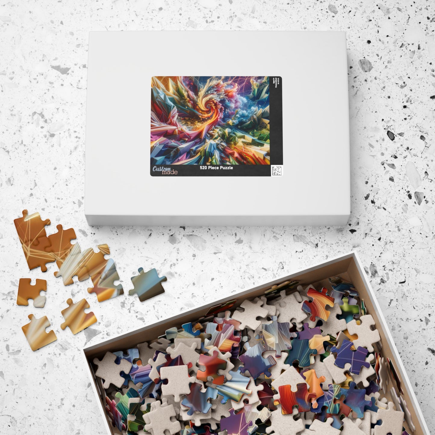 Fractal Explosion Puzzle - Rainbow Color Burst