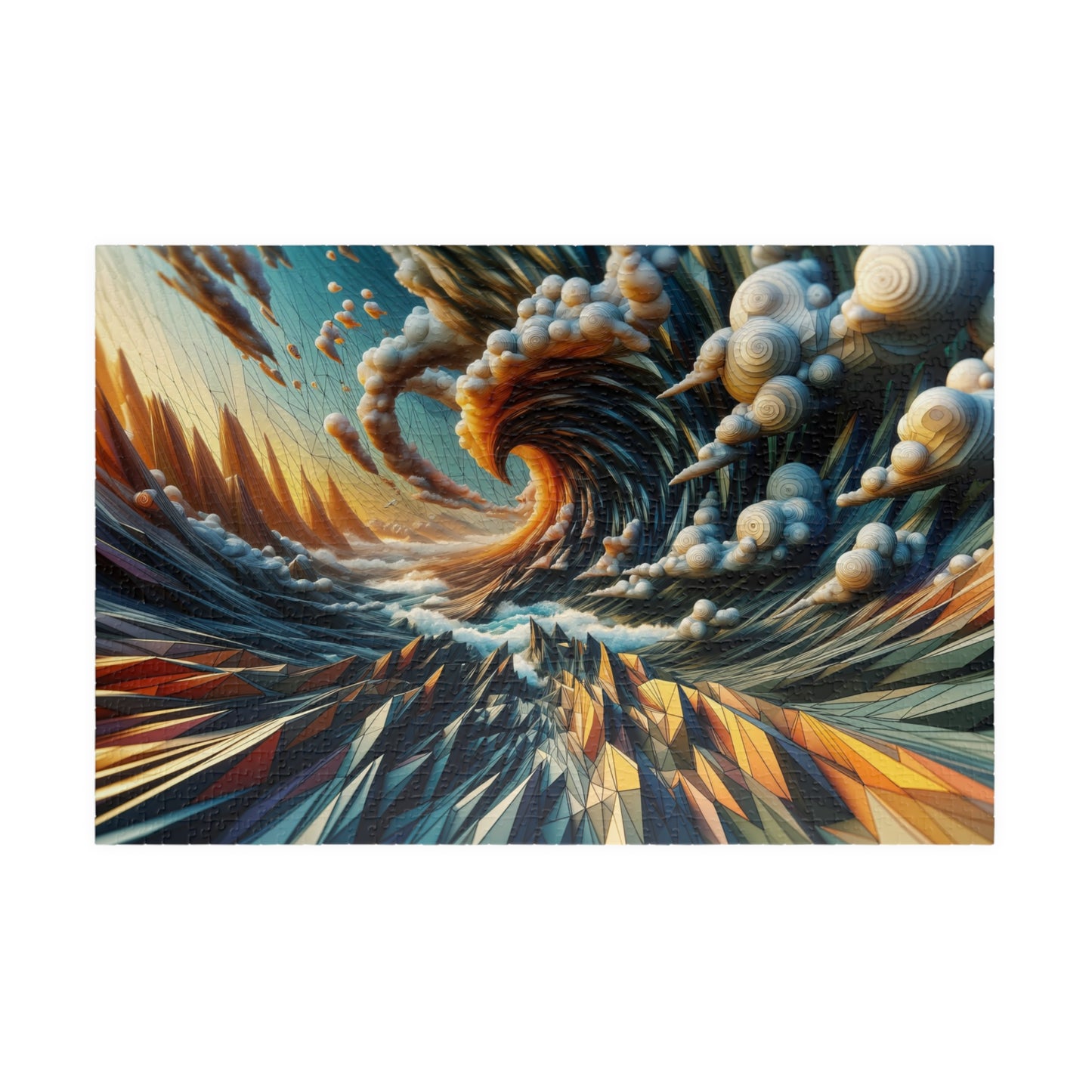 Nautilus Wave Puzzle - Spiral Ocean Vortex with Flowing Patterns