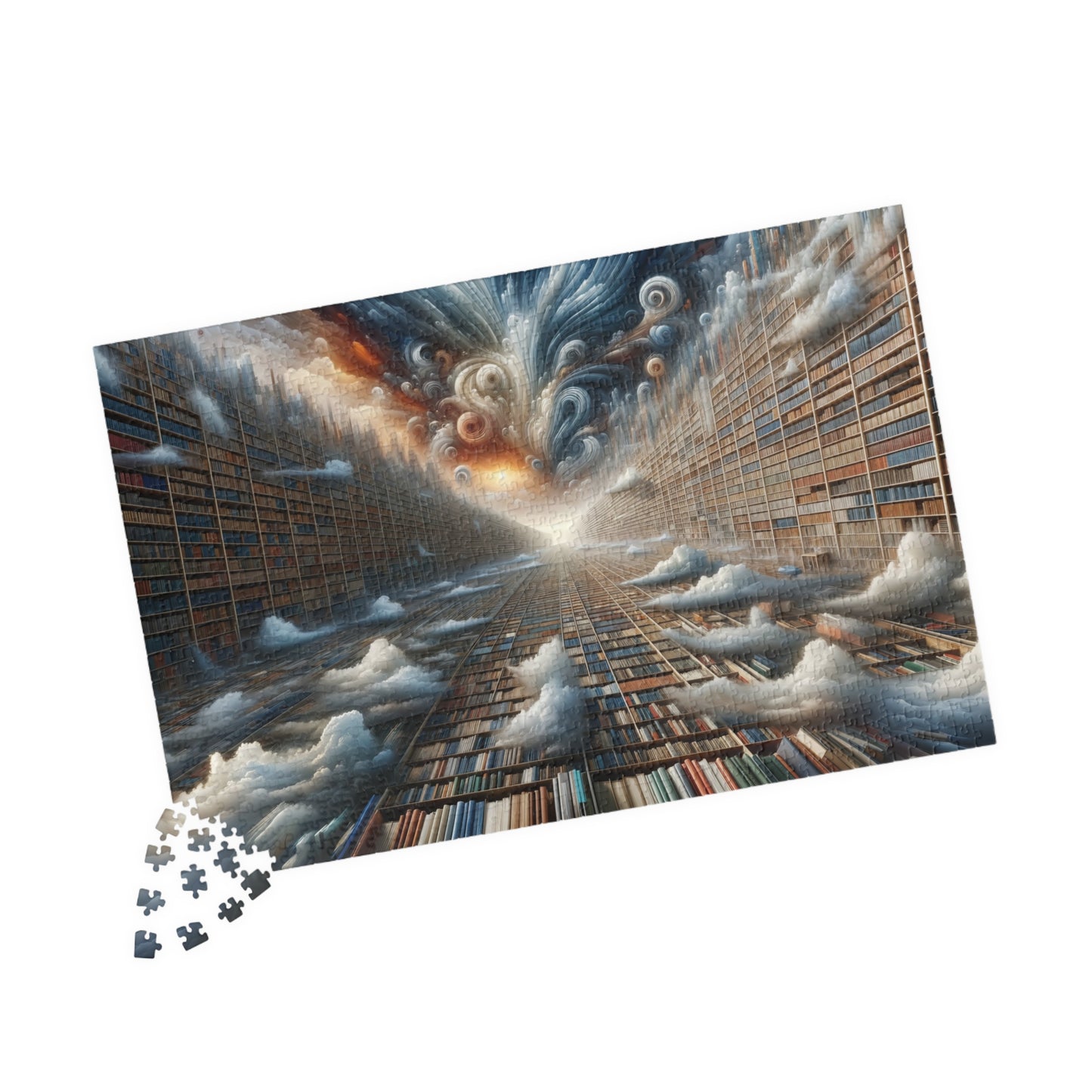 Infinite Library Puzzle - Books Transforming into Cosmic Energy