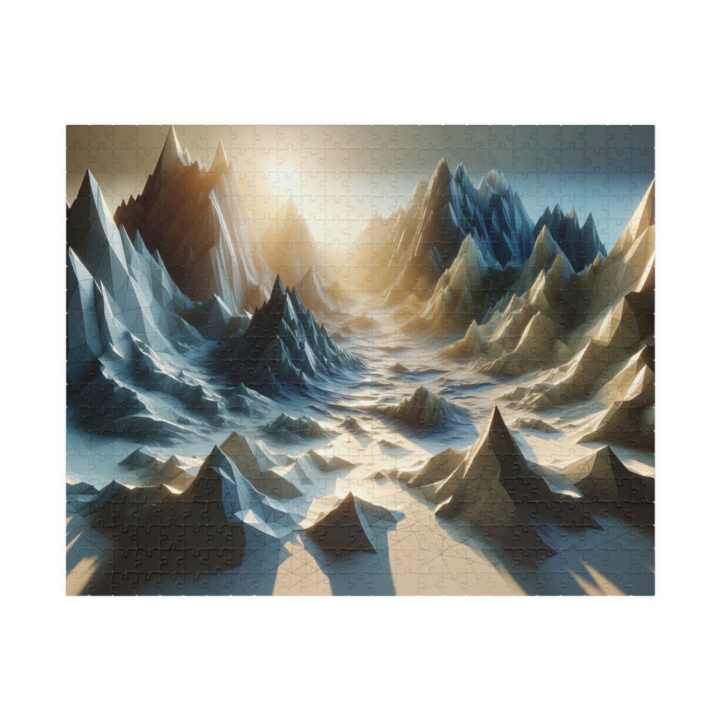 Geometric Peaks Puzzle - Low-Poly Mountain Range