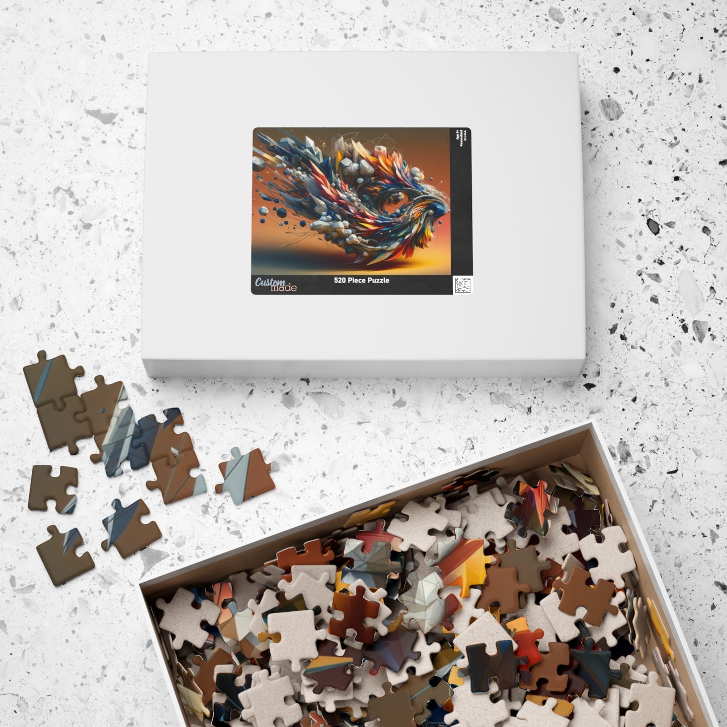 Geometric Vortex Puzzle - Swirling Abstract Patterns