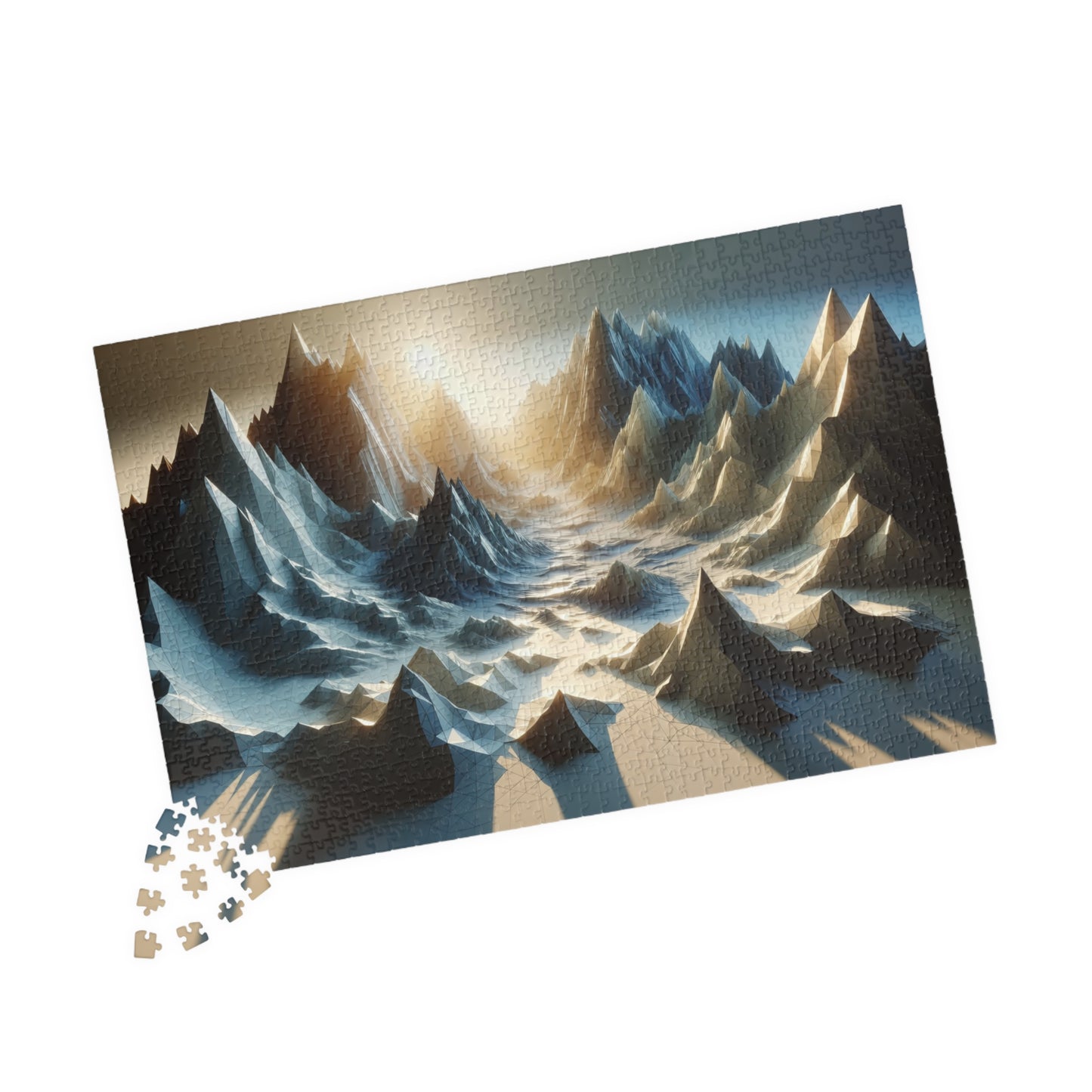 Geometric Peaks Puzzle - Low-Poly Mountain Range