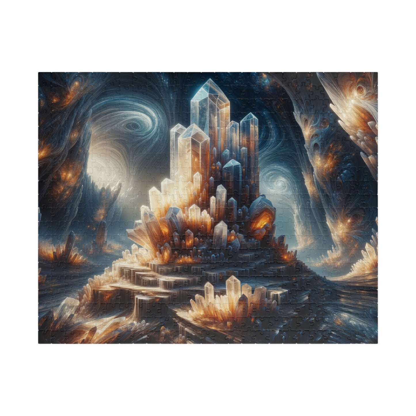 Crystal Nexus Puzzle - Glowing Formations with Energy Flows