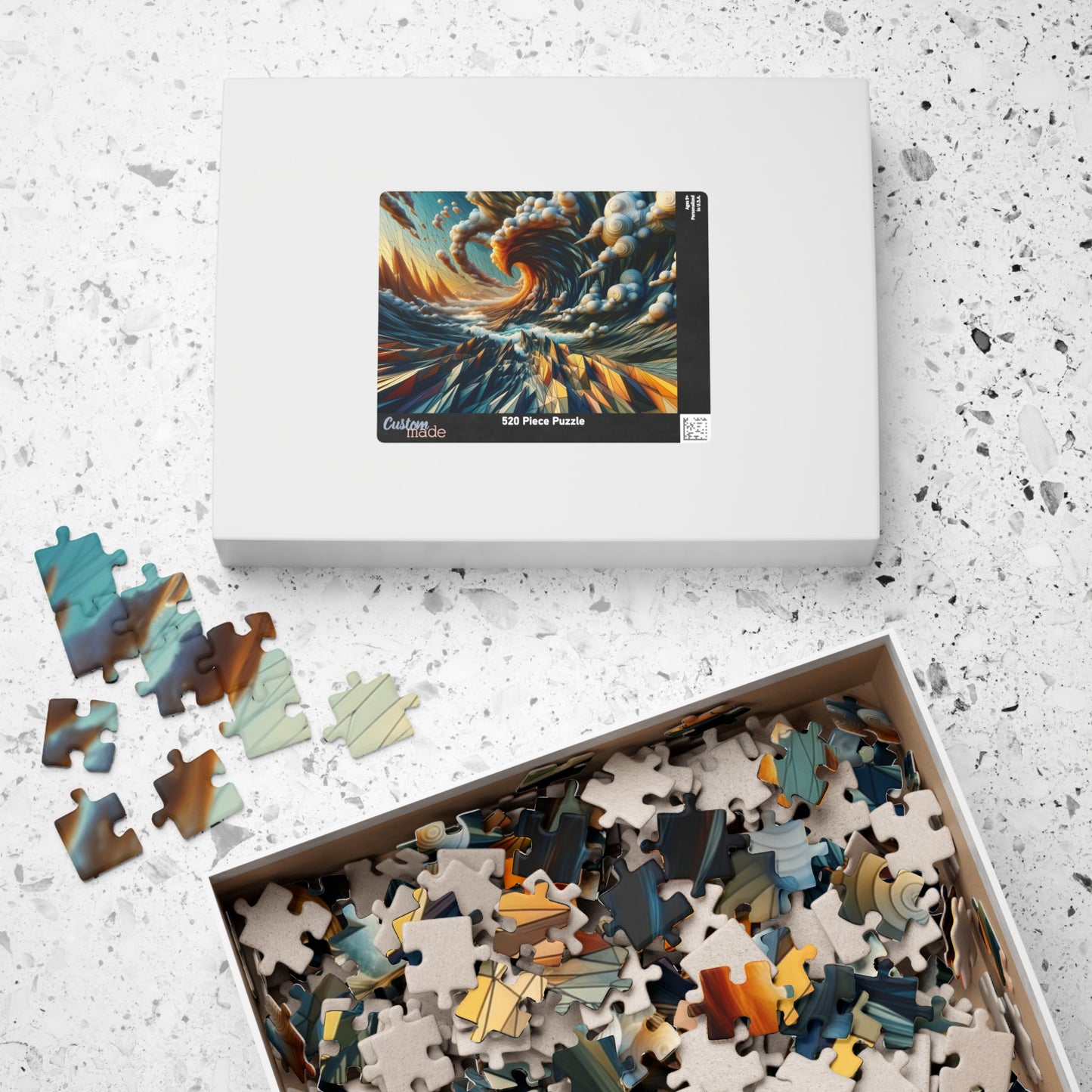 Nautilus Wave Puzzle - Spiral Ocean Vortex with Flowing Patterns