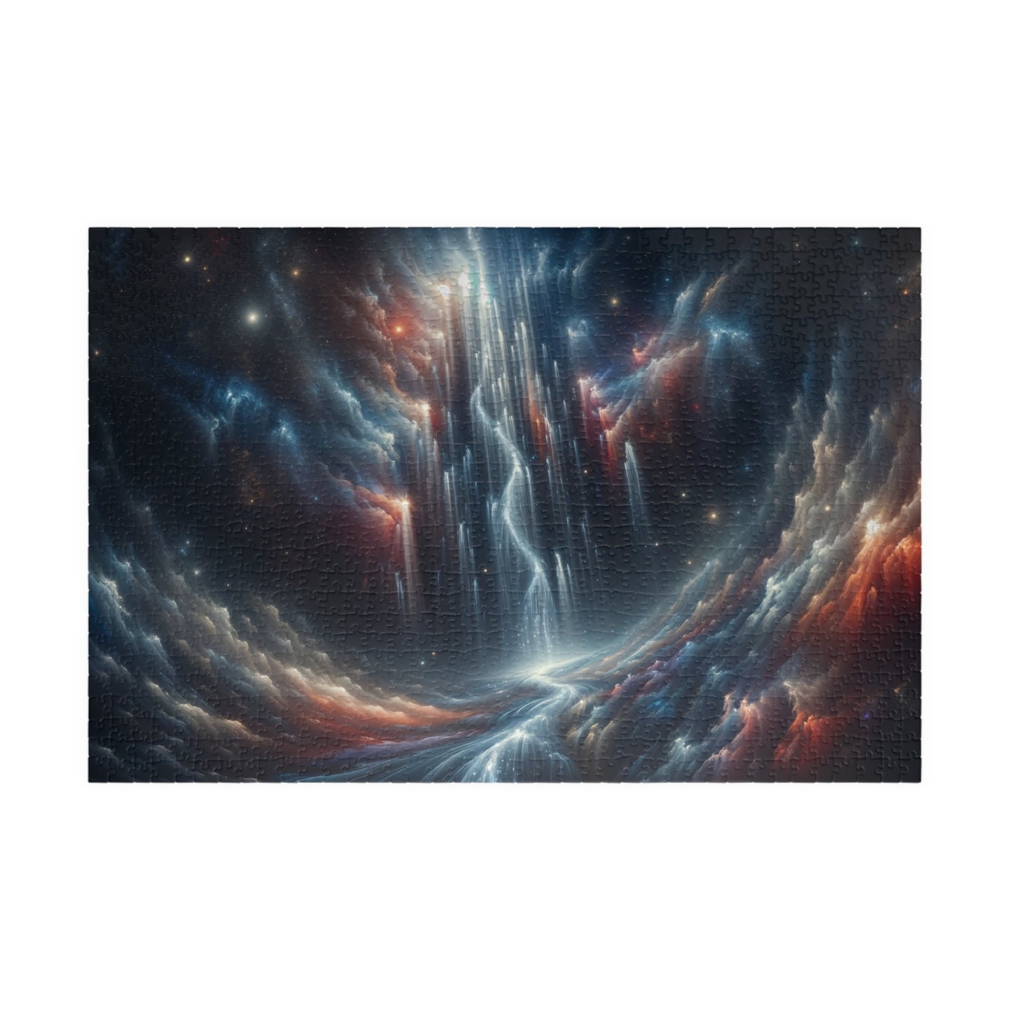 Cosmic Waterfall Puzzle - Energy Stream Through Nebula Space