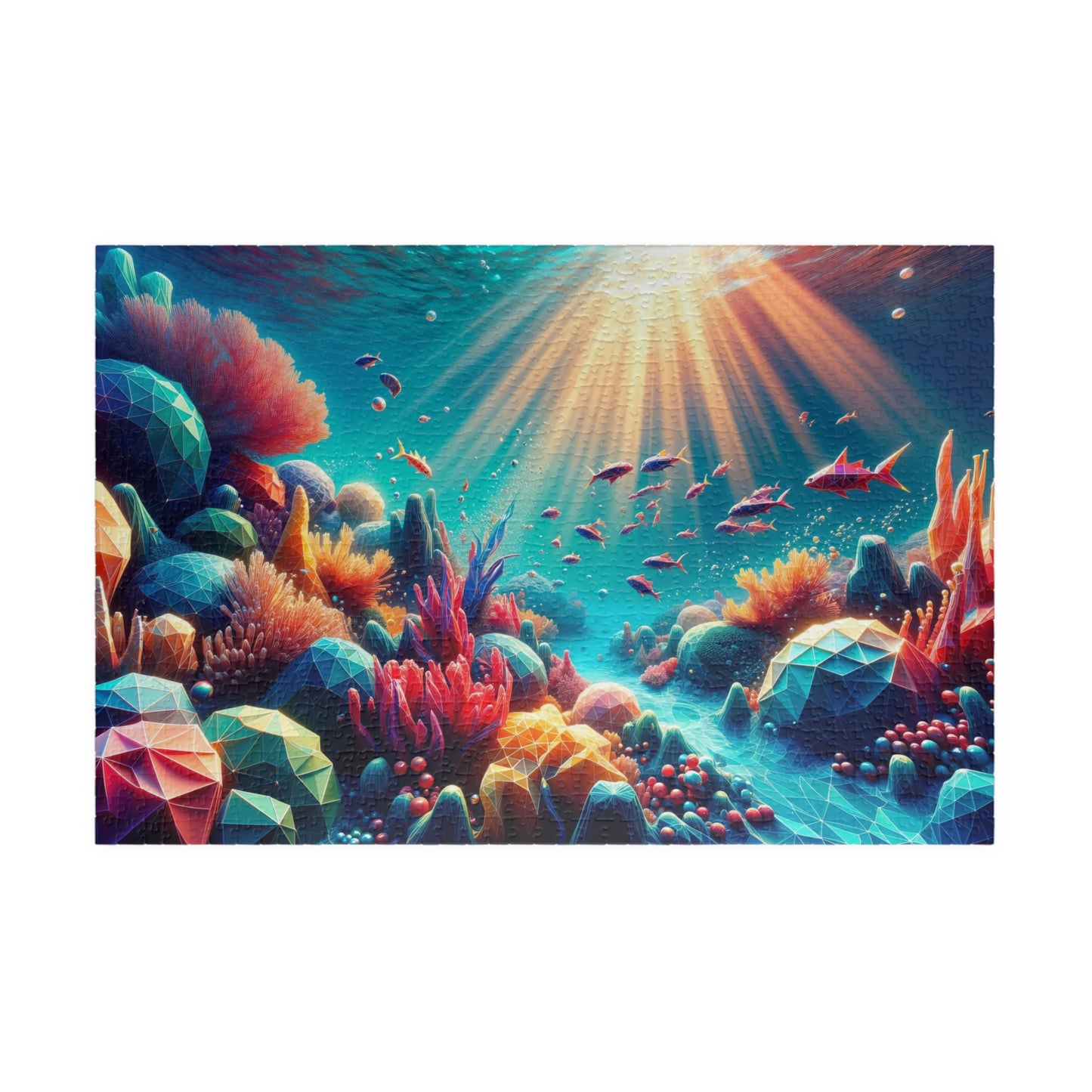 Geometric Coral Reef Puzzle - Low-Poly Underwater Paradise