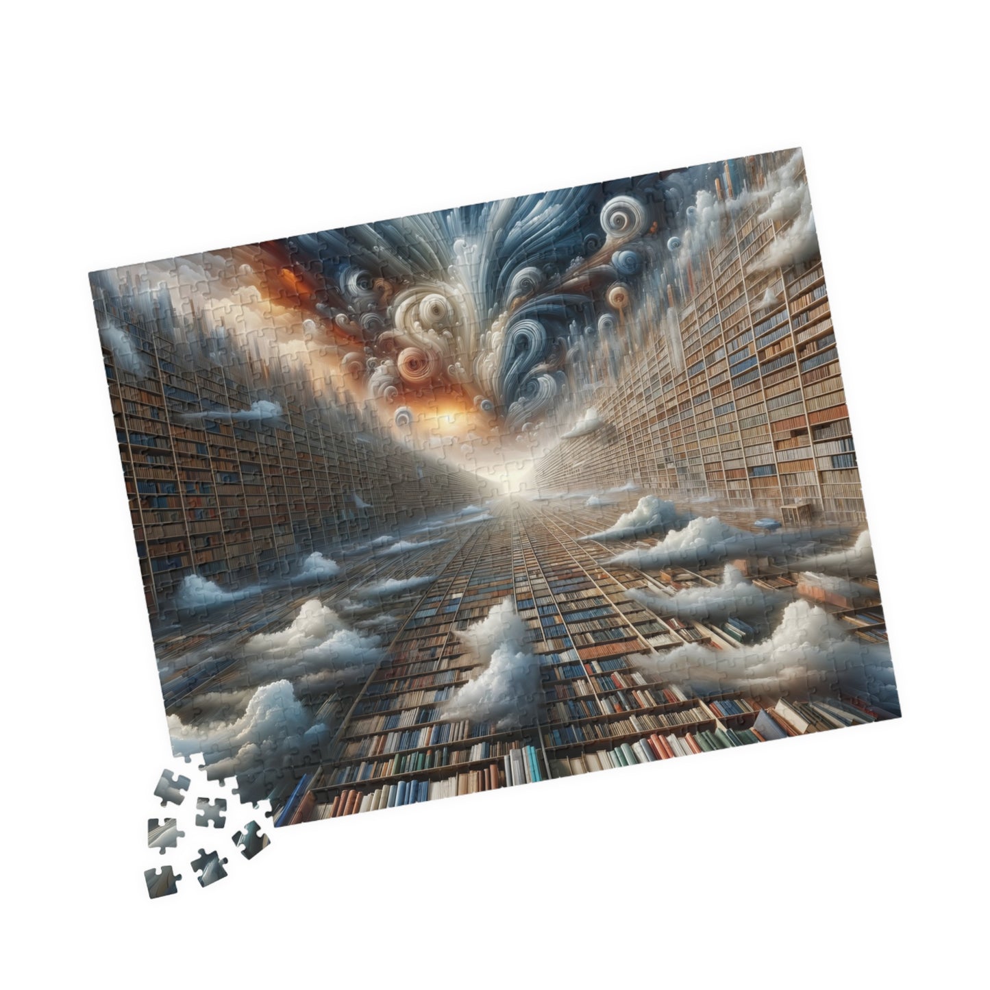 Infinite Library Puzzle - Books Transforming into Cosmic Energy