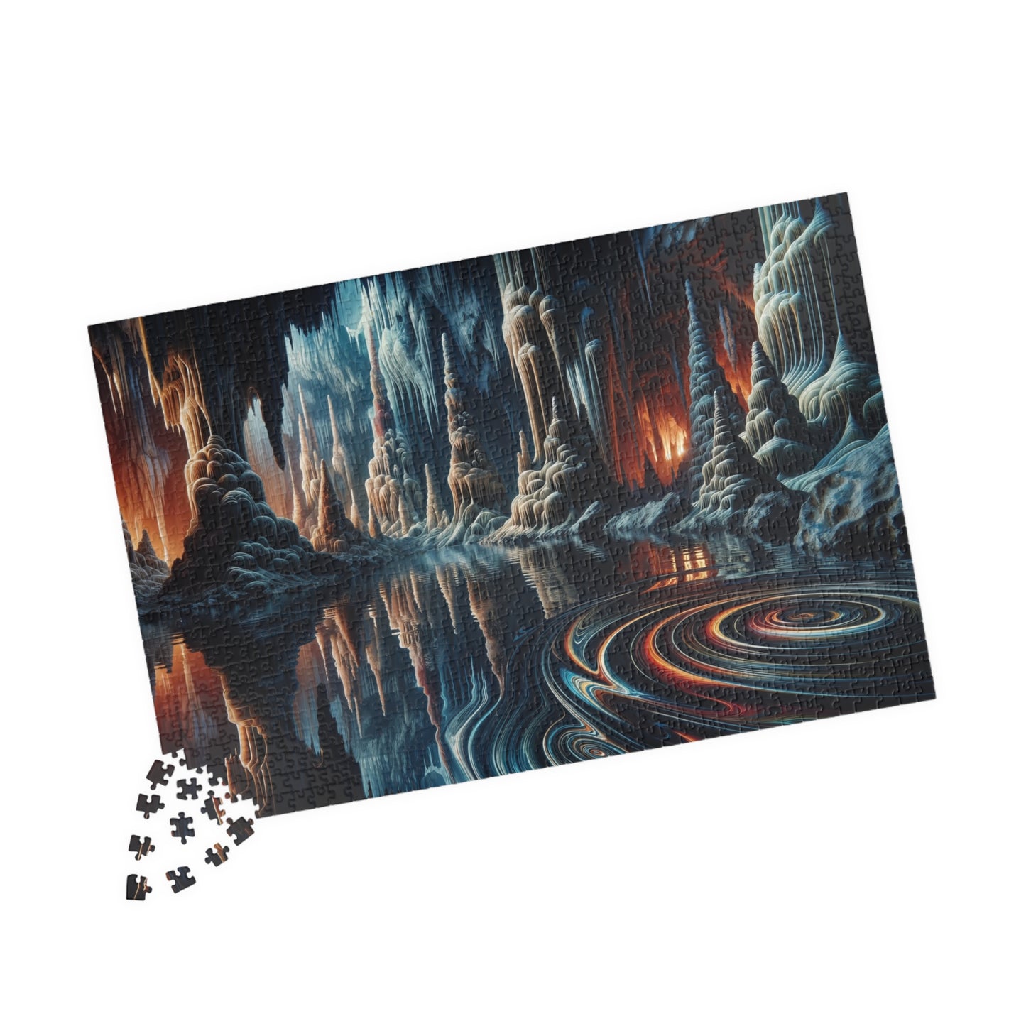 Cavern of Wonders Puzzle - Underground Lake with Swirling Patterns