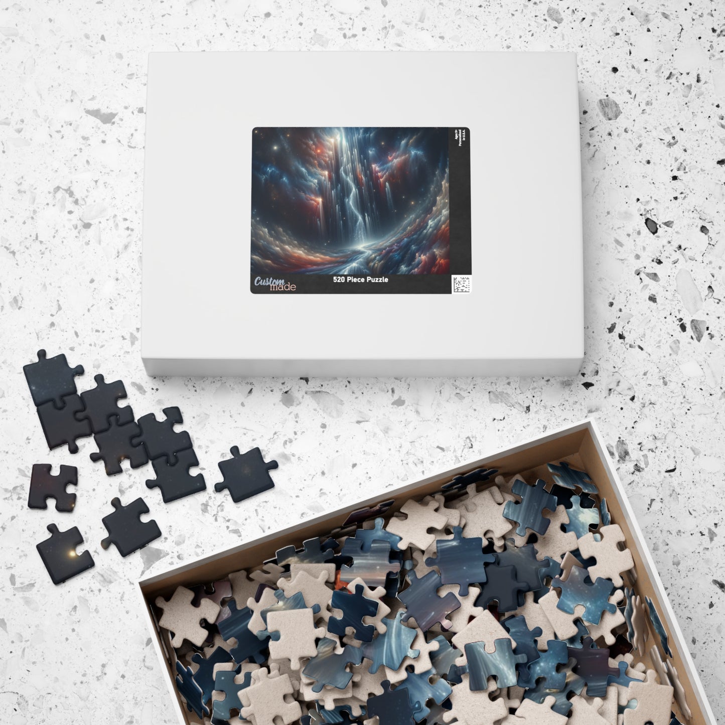 Cosmic Waterfall Puzzle - Energy Stream Through Nebula Space