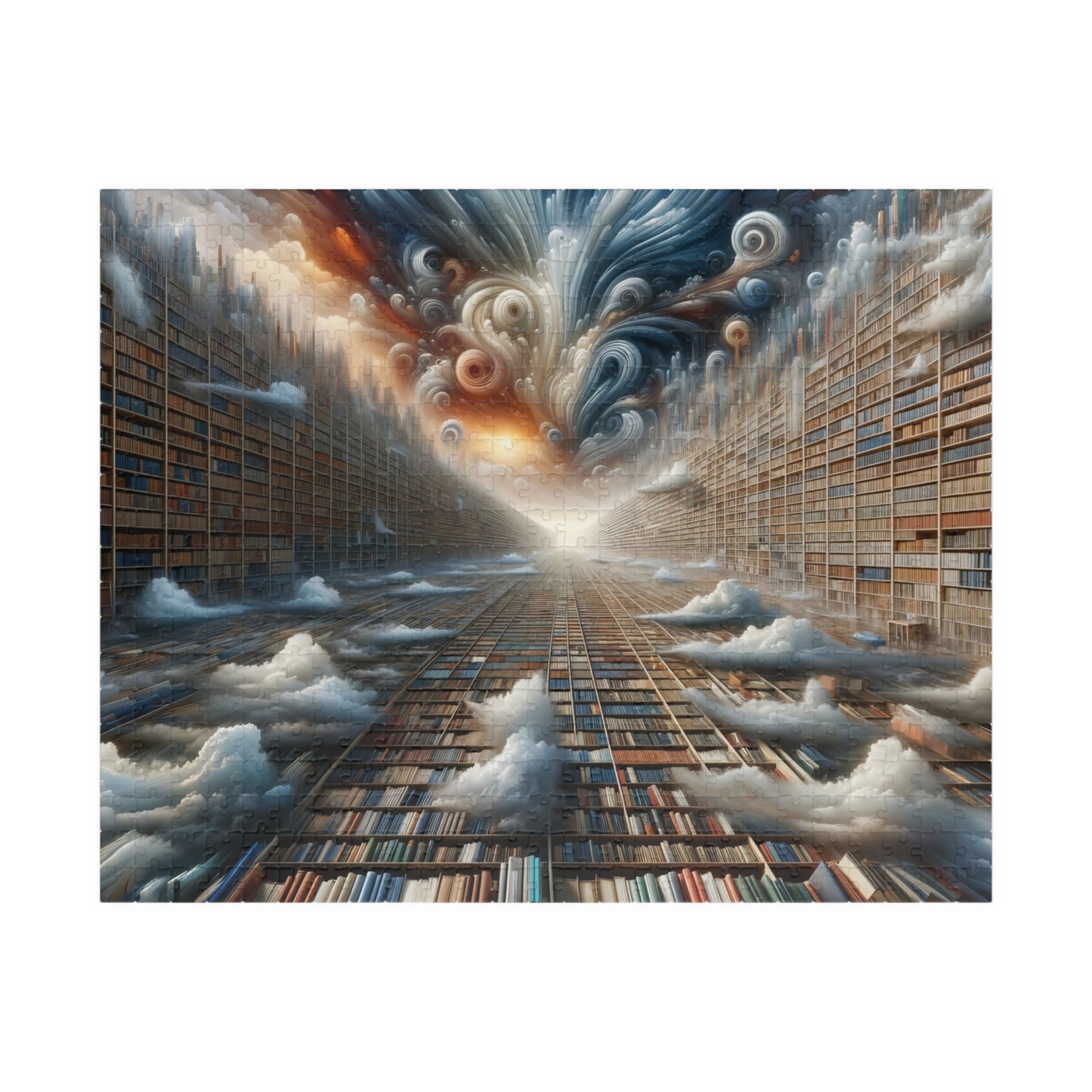 Infinite Library Puzzle - Books Transforming into Cosmic Energy