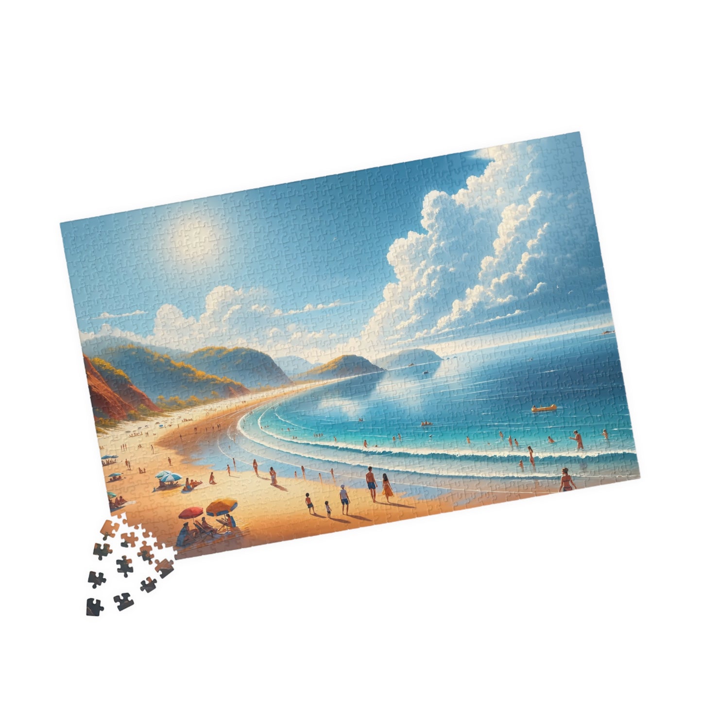 Coastal Paradise Puzzle - Turquoise Waters Crescent Beach