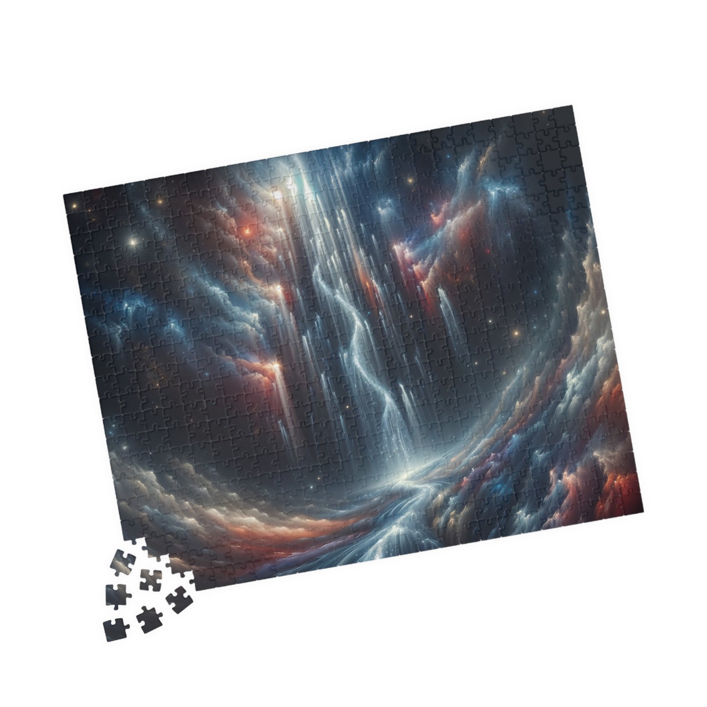 Cosmic Waterfall Puzzle - Energy Stream Through Nebula Space
