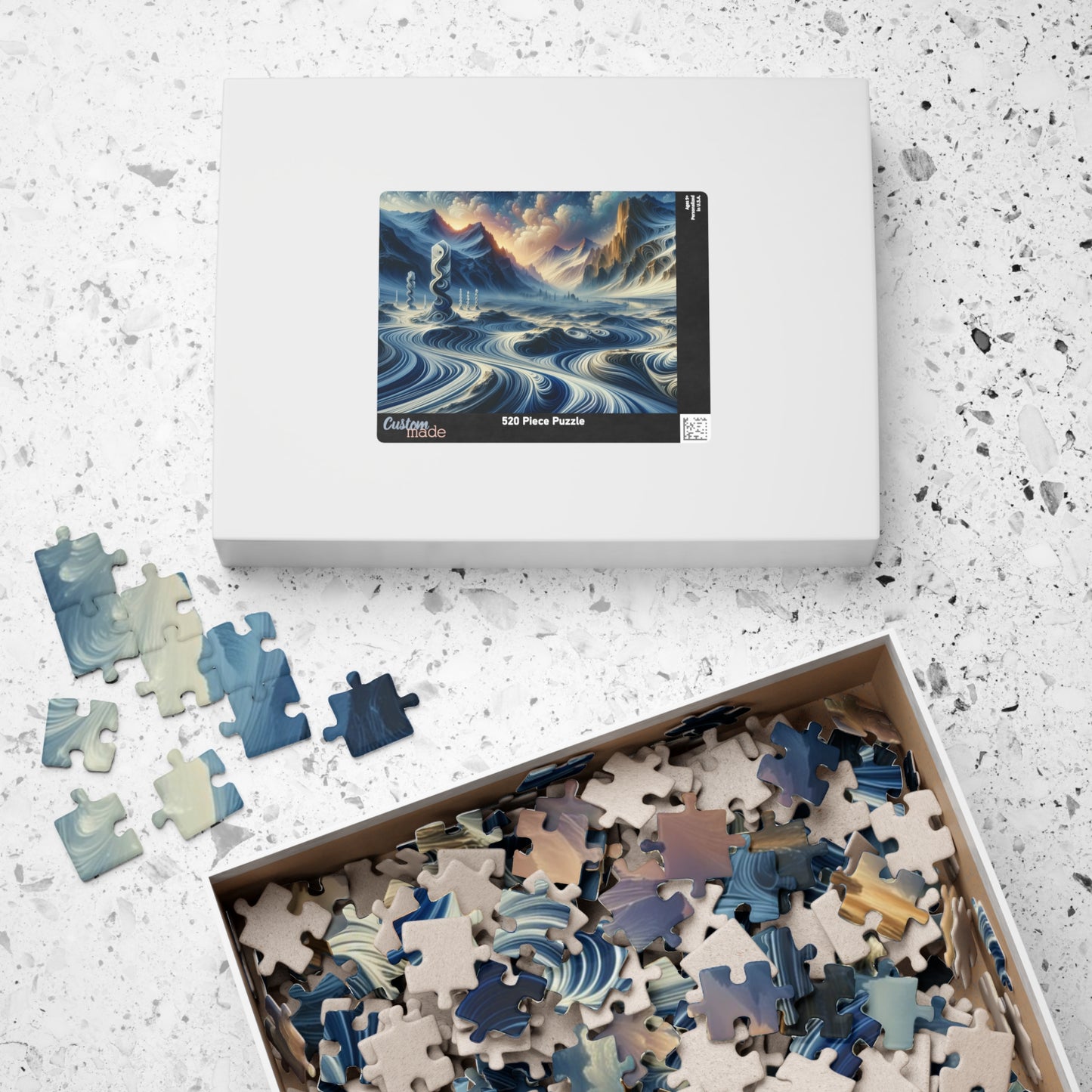 Flowing Mountains Puzzle - Liquid Landscape with Yin-Yang Balance
