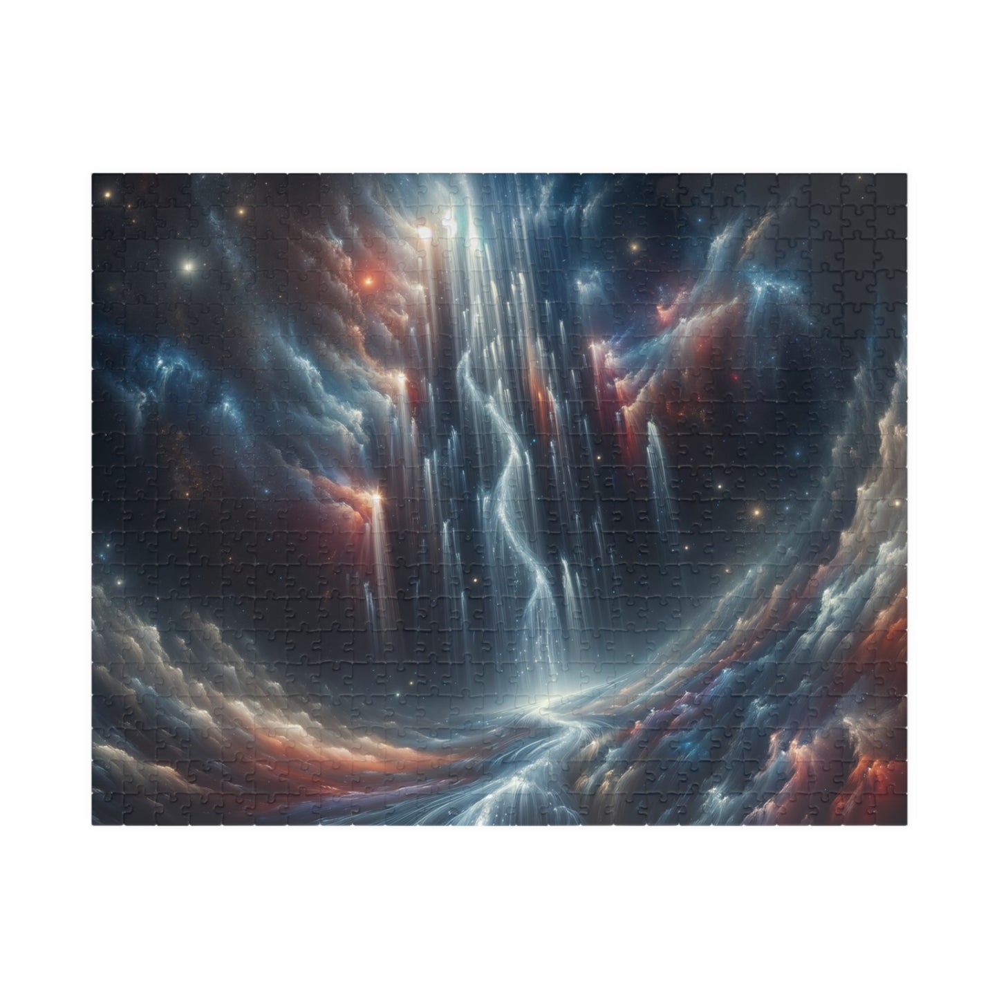 Cosmic Waterfall Puzzle - Energy Stream Through Nebula Space