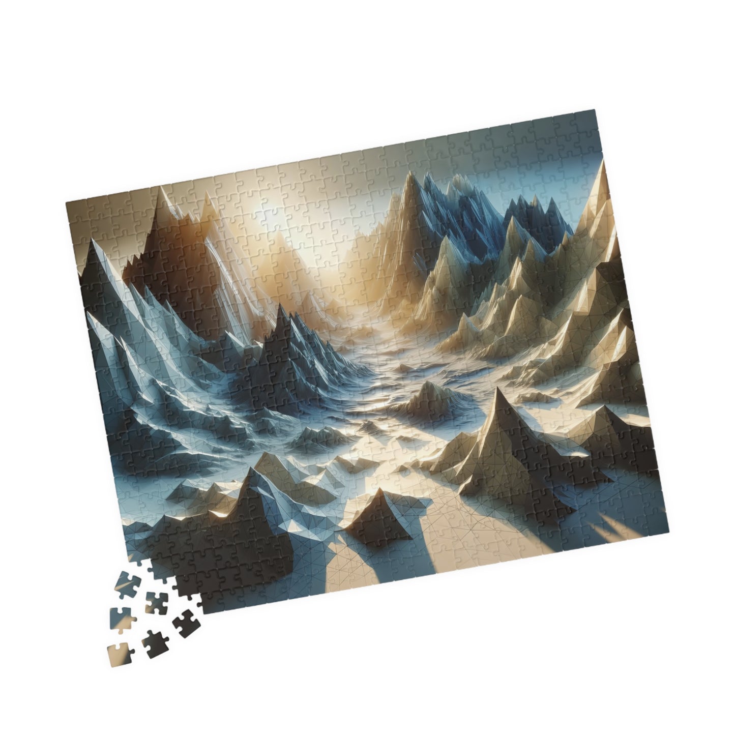 Geometric Peaks Puzzle - Low-Poly Mountain Range