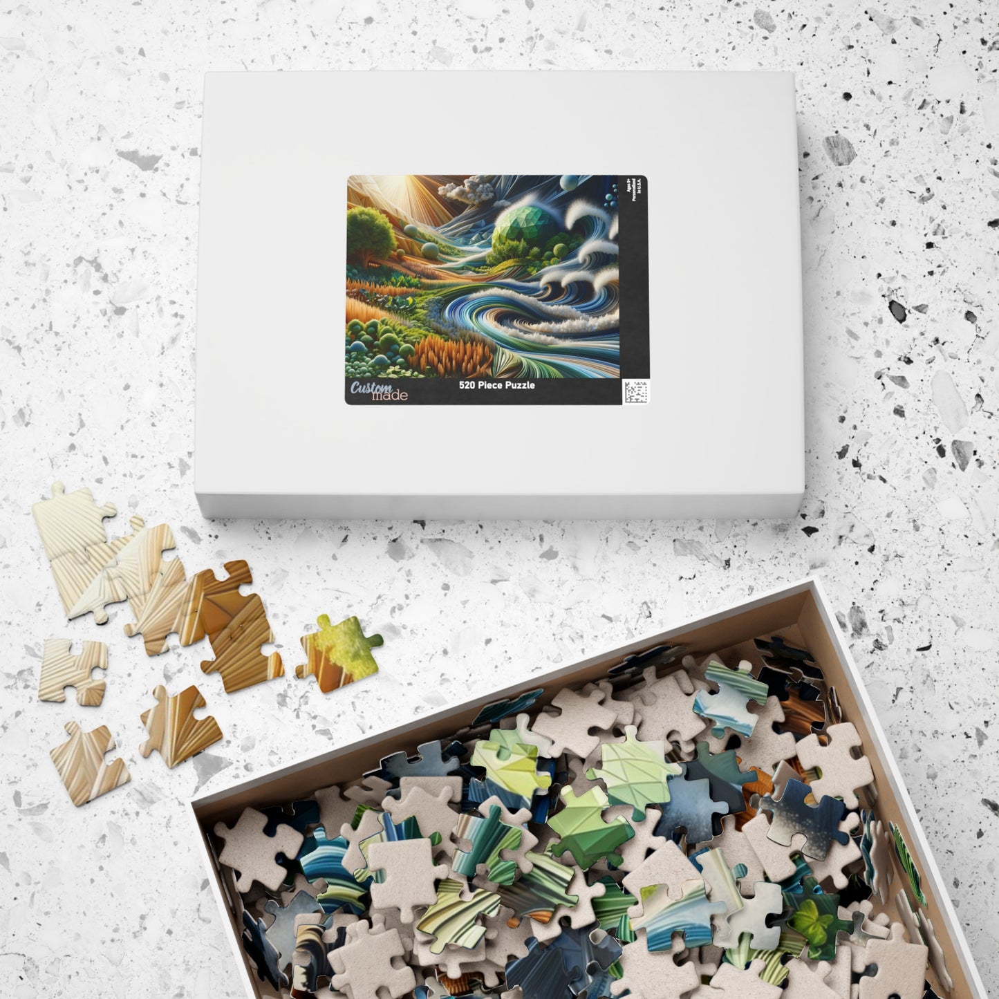 Natural Geometry Puzzle - Striped Flowing Landscape