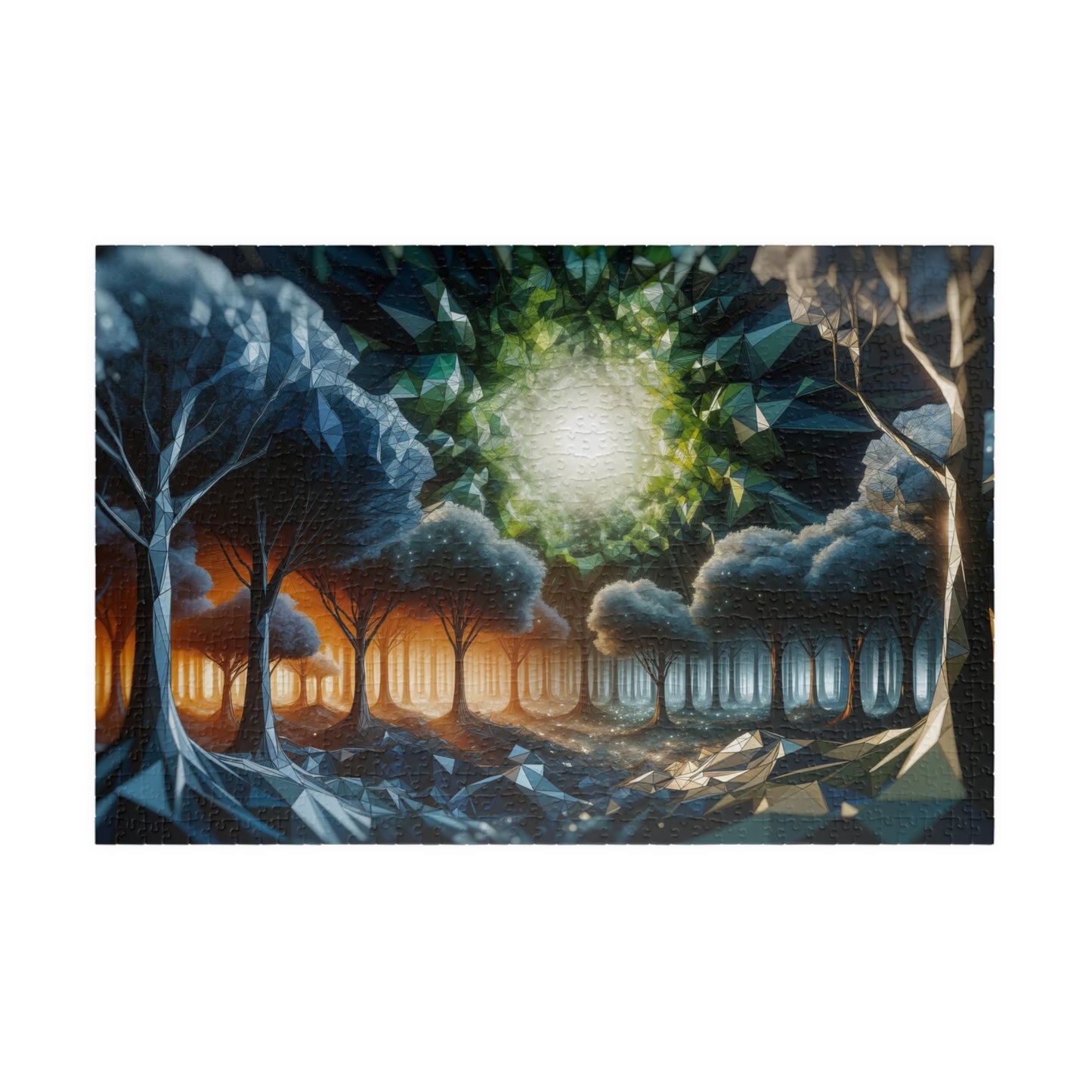 Portal Forest Puzzle - Circular Low-Poly Trees with Energy Center