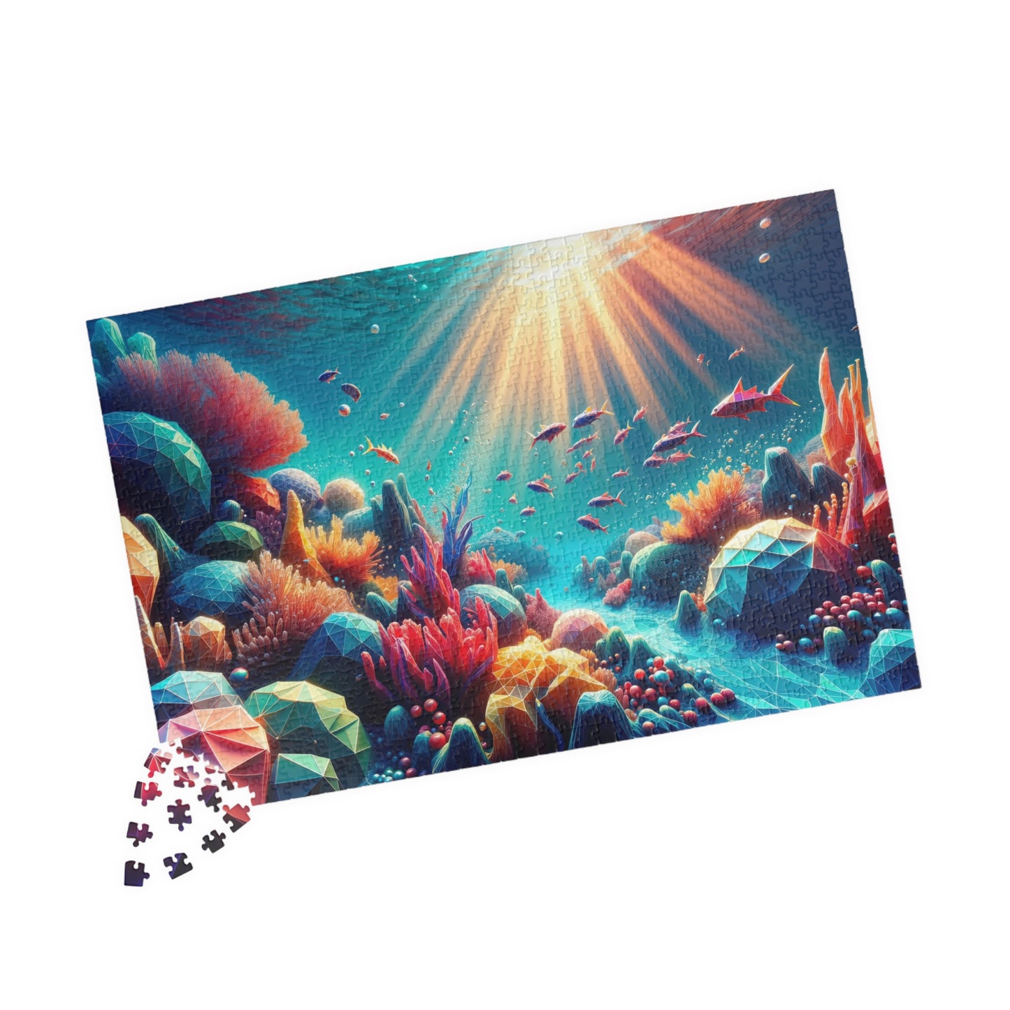 Geometric Coral Reef Puzzle - Low-Poly Underwater Paradise