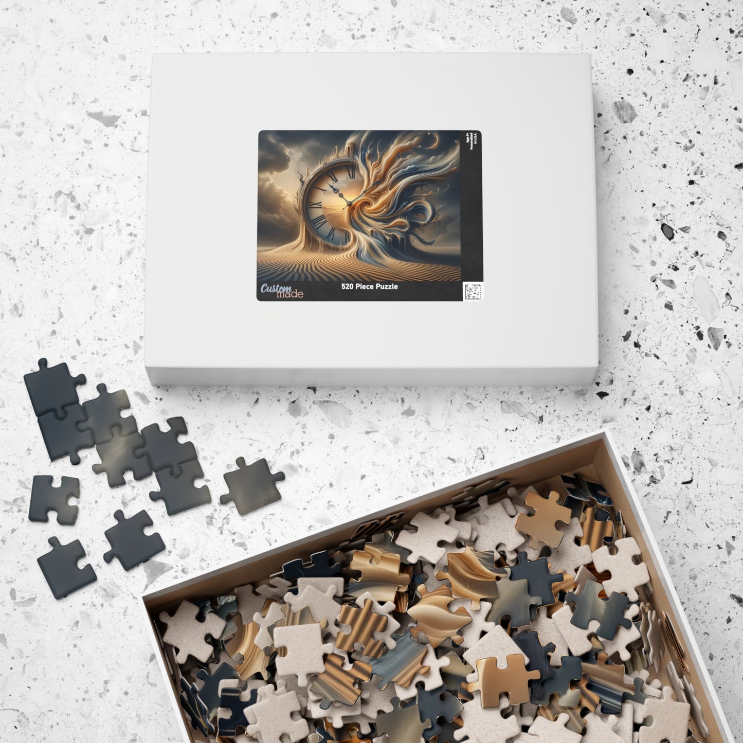 Chronos Unbound Puzzle - Melting Clock in Desert Landscape