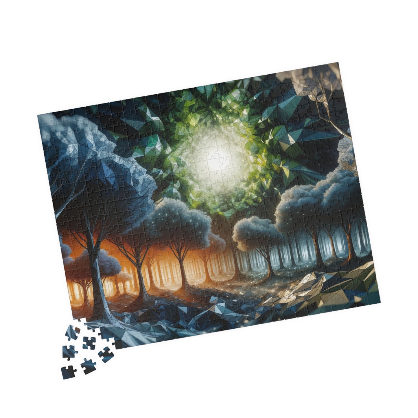 Portal Forest Puzzle - Circular Low-Poly Trees with Energy Center