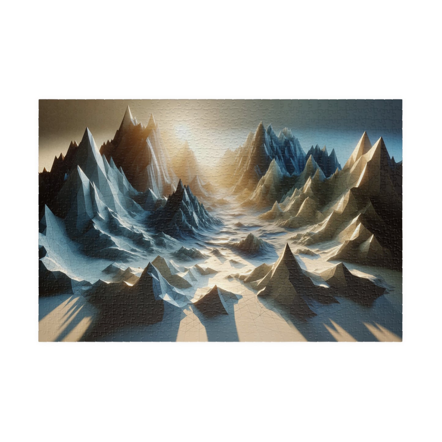 Geometric Peaks Puzzle - Low-Poly Mountain Range
