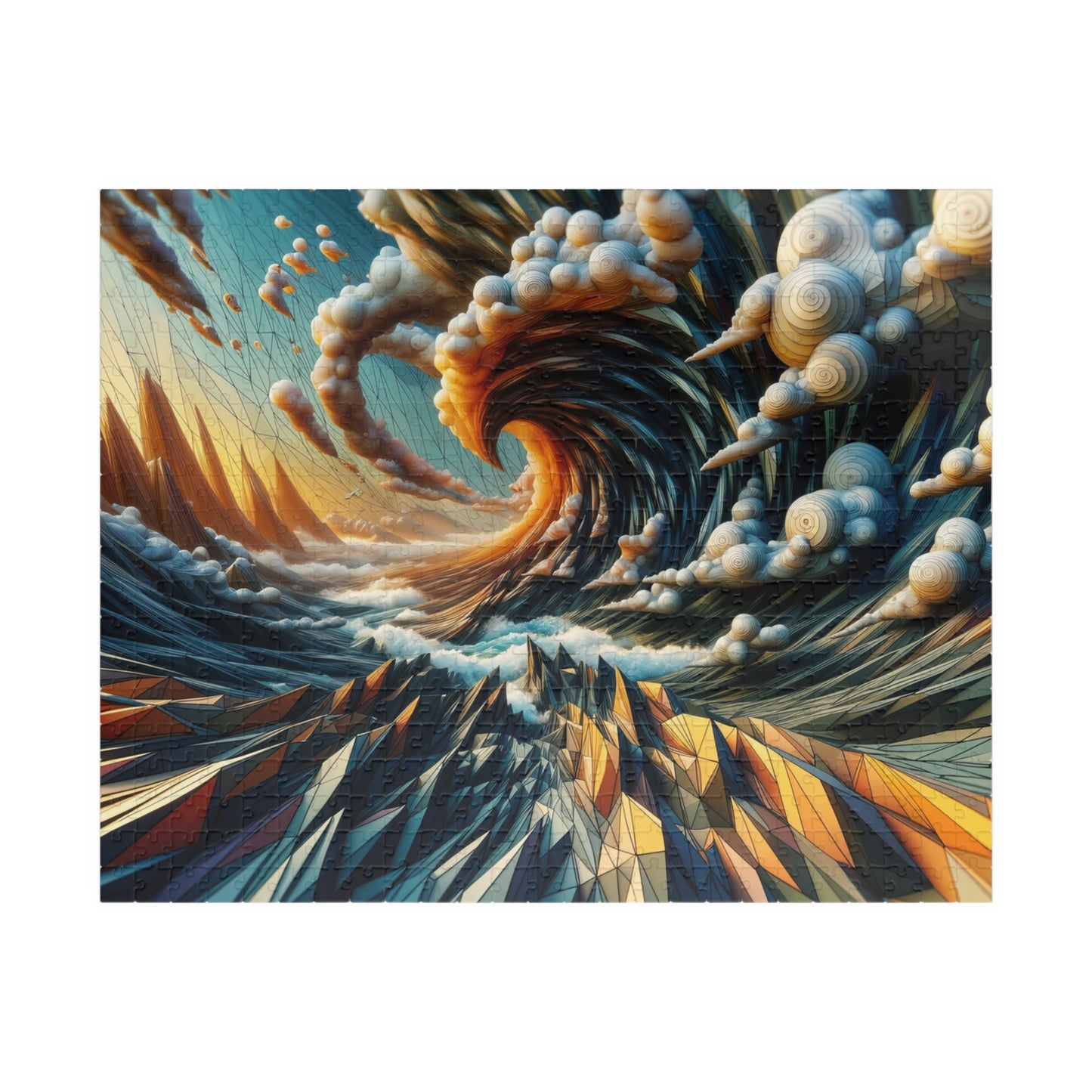 Nautilus Wave Puzzle - Spiral Ocean Vortex with Flowing Patterns