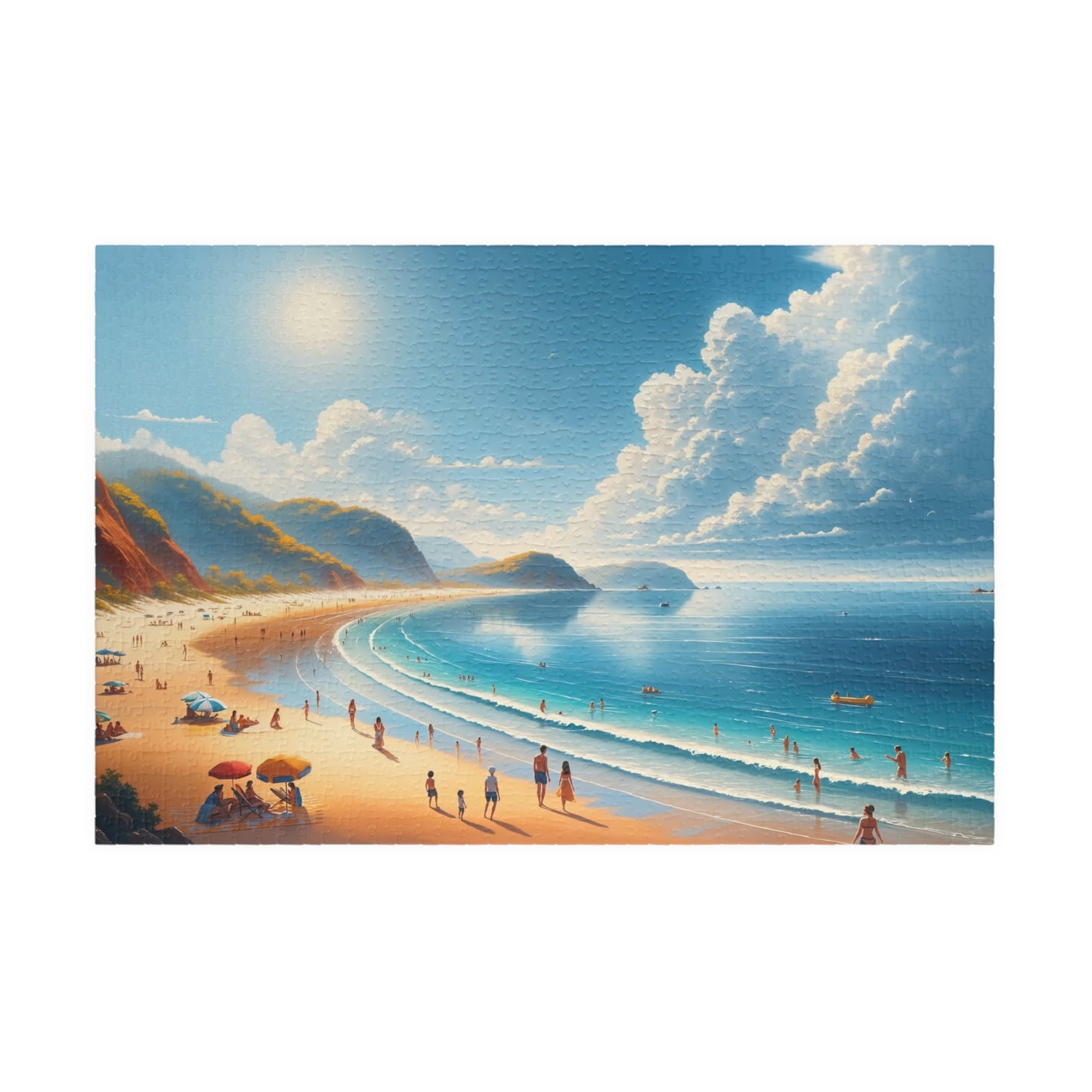 Coastal Paradise Puzzle - Turquoise Waters Crescent Beach