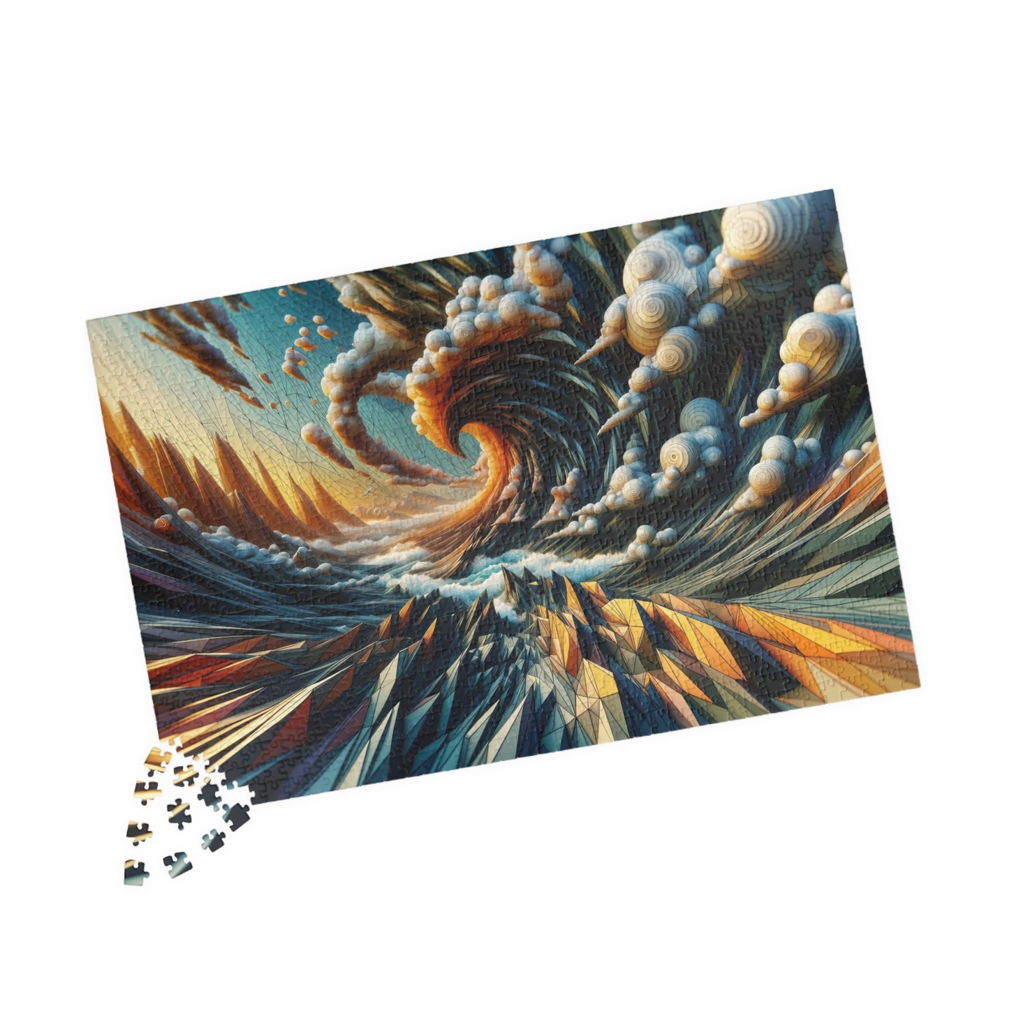 Nautilus Wave Puzzle - Spiral Ocean Vortex with Flowing Patterns
