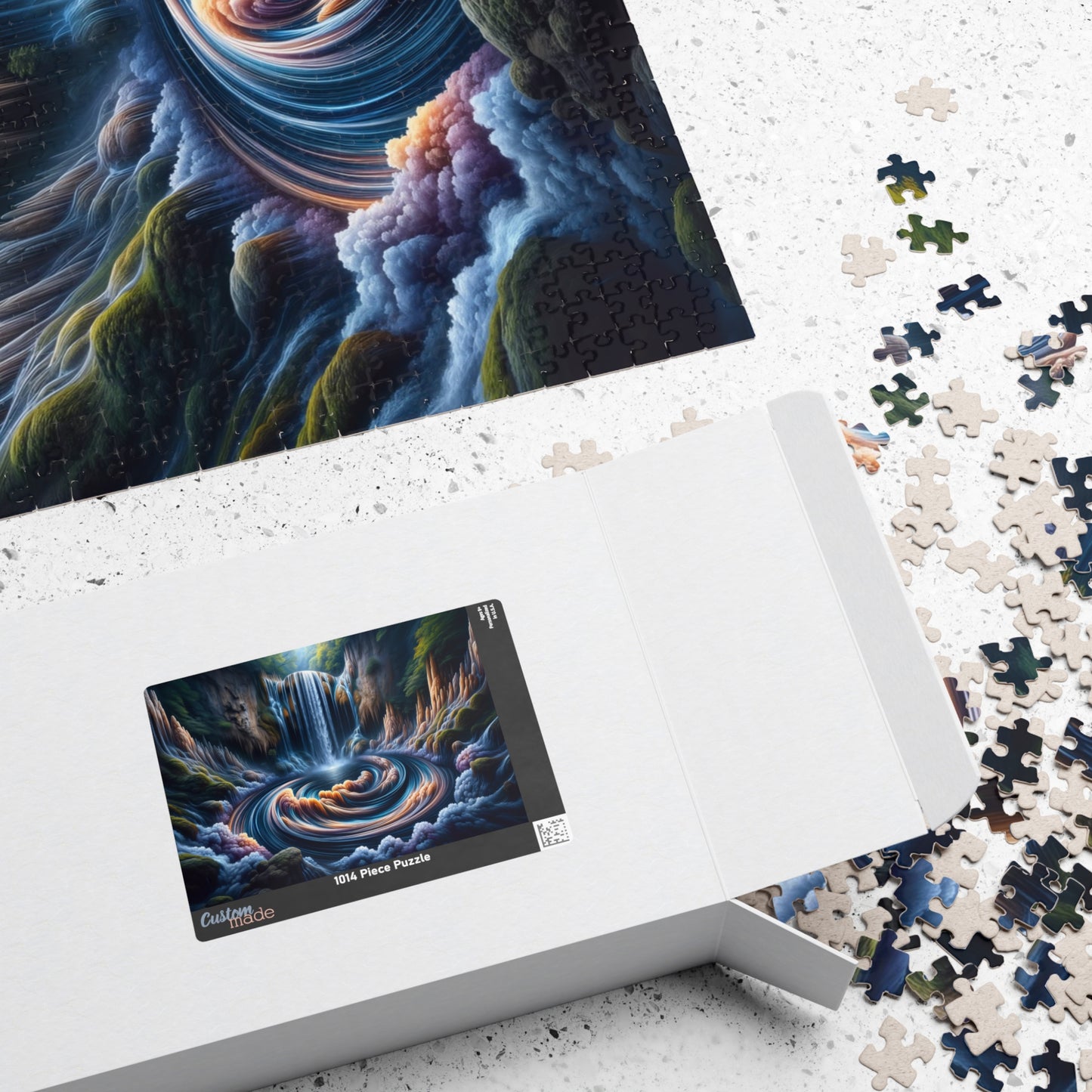 Spiral Waterfall Puzzle - Fantasy Canyon with Textile-Like Flowing Water