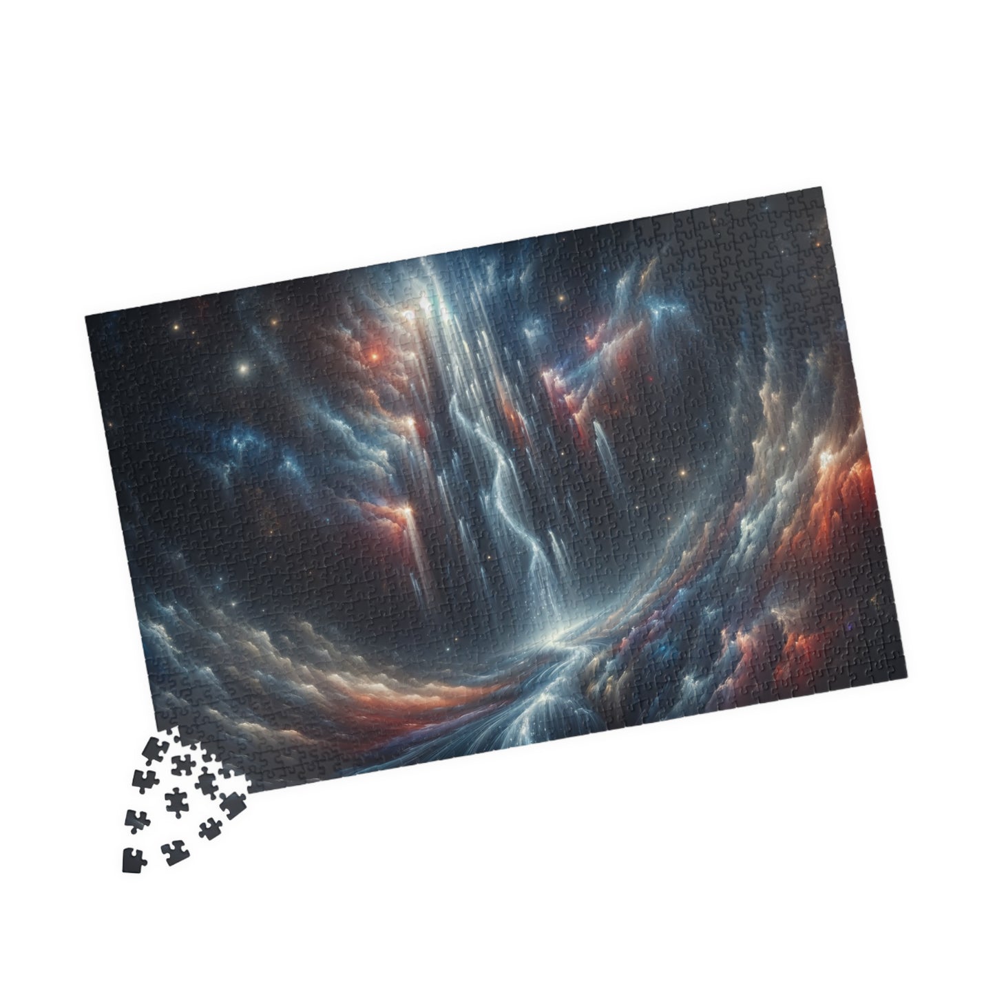 Cosmic Waterfall Puzzle - Energy Stream Through Nebula Space
