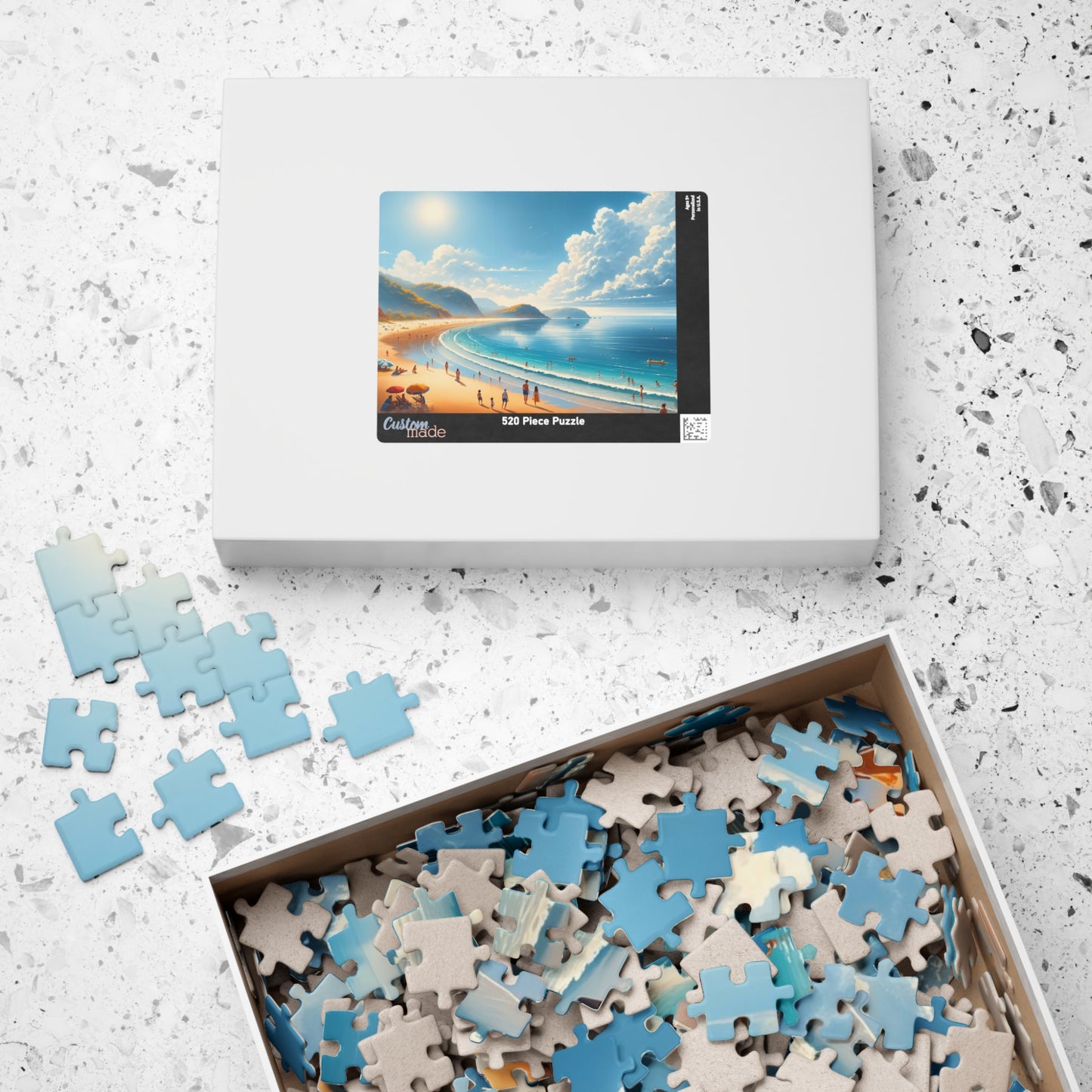 Coastal Paradise Puzzle - Turquoise Waters Crescent Beach