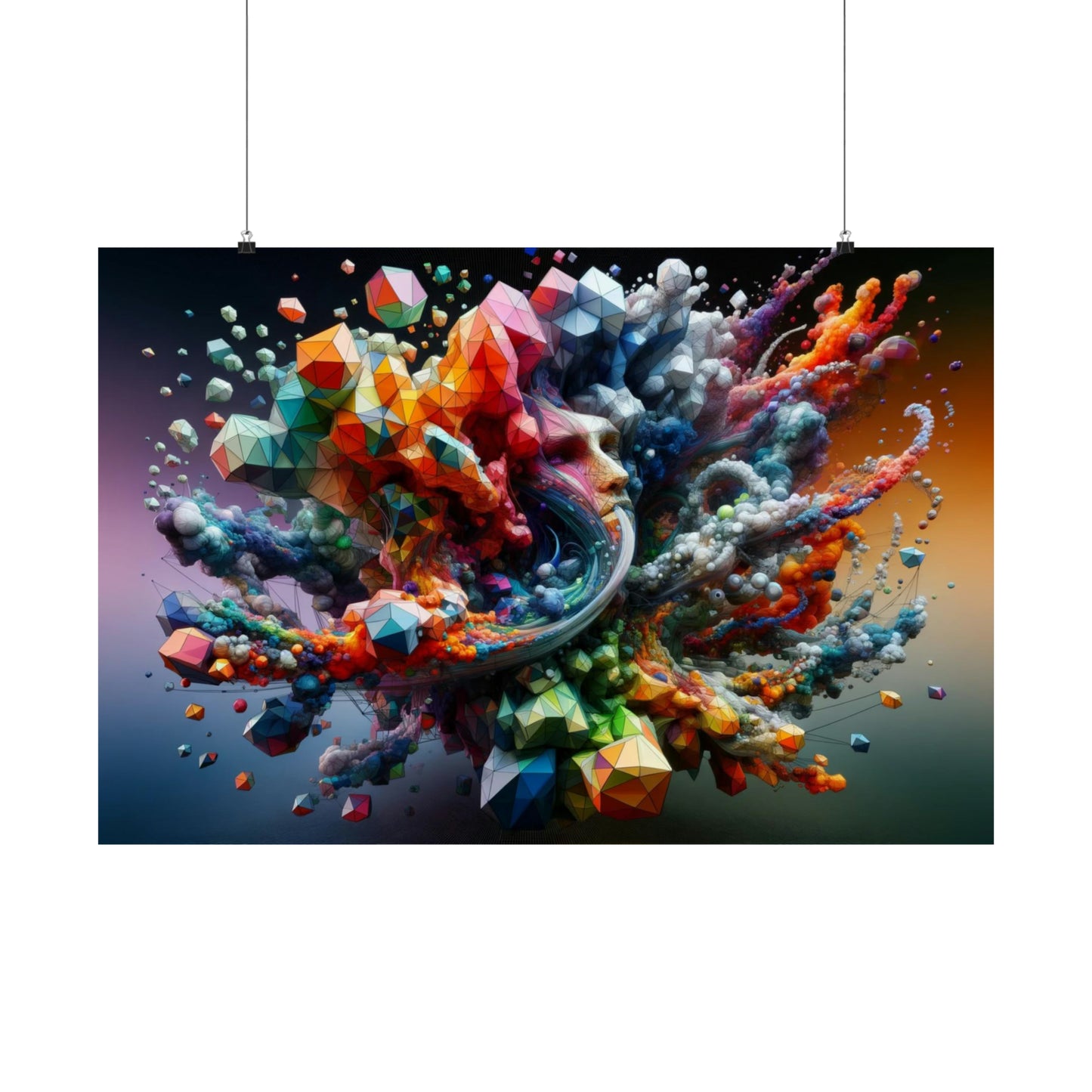 Geometric and Organic Abstract Fusion, Matte Horizontal Posters DAS01_0368