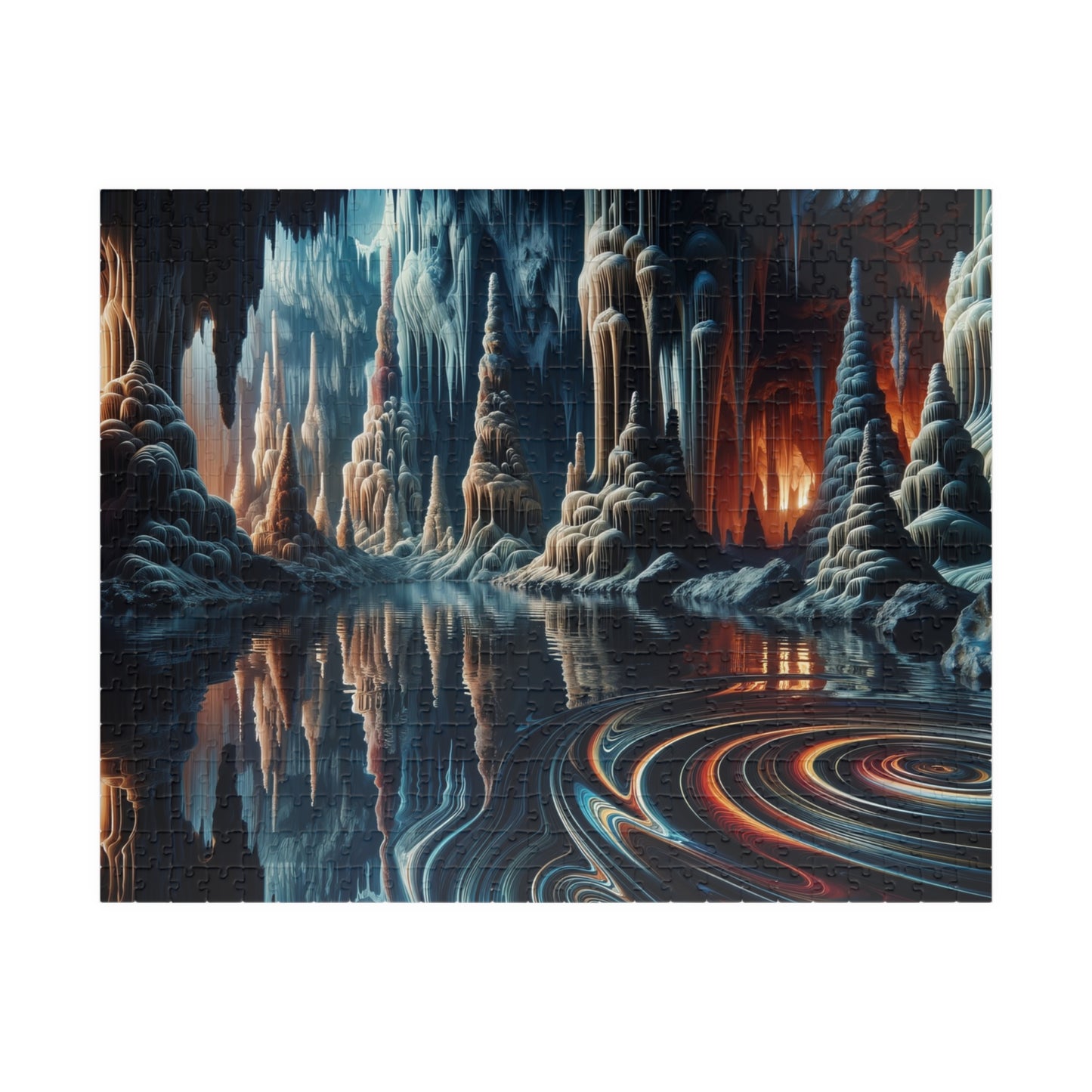 Cavern of Wonders Puzzle - Underground Lake with Swirling Patterns