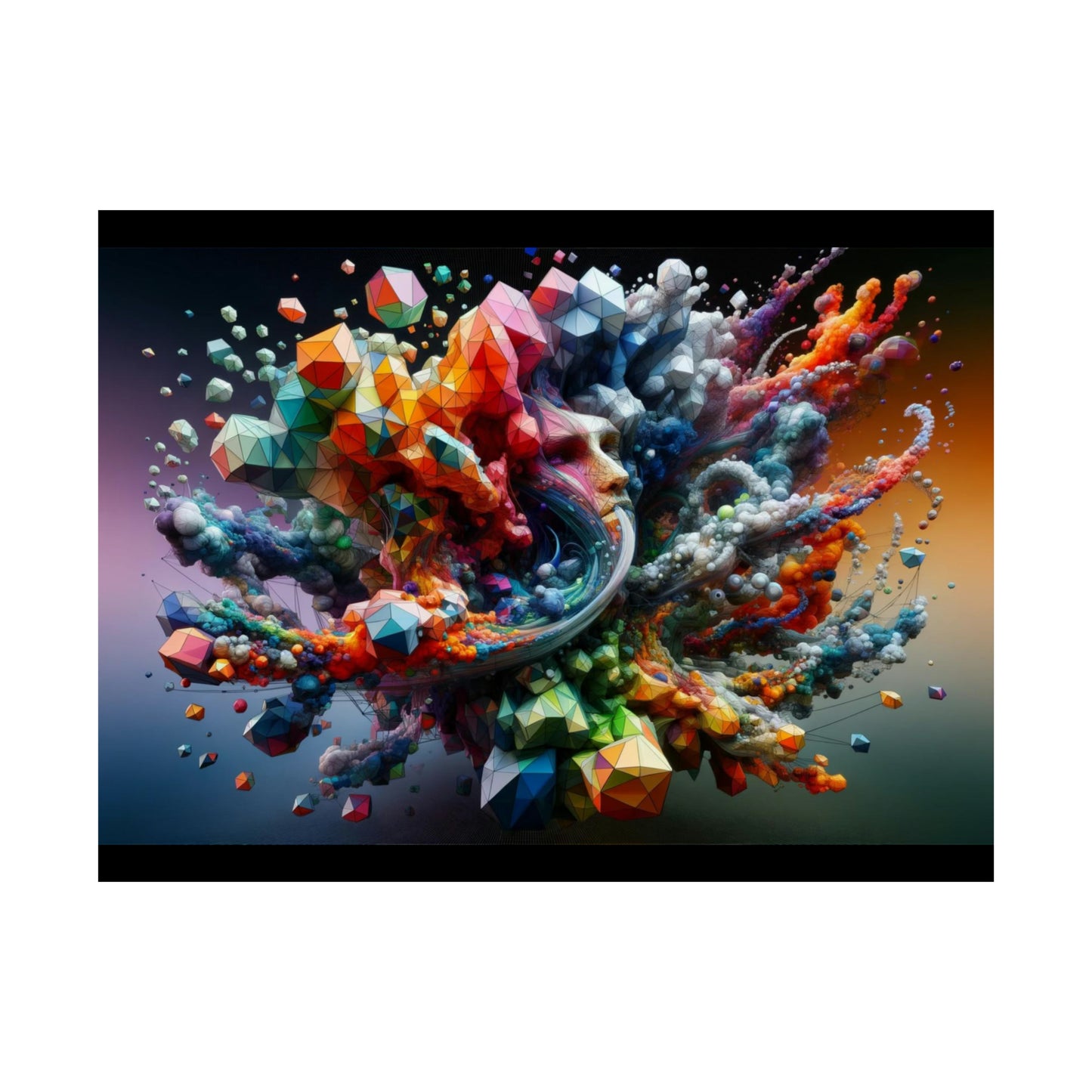 Geometric and Organic Abstract Fusion, Matte Horizontal Posters DAS01_0368