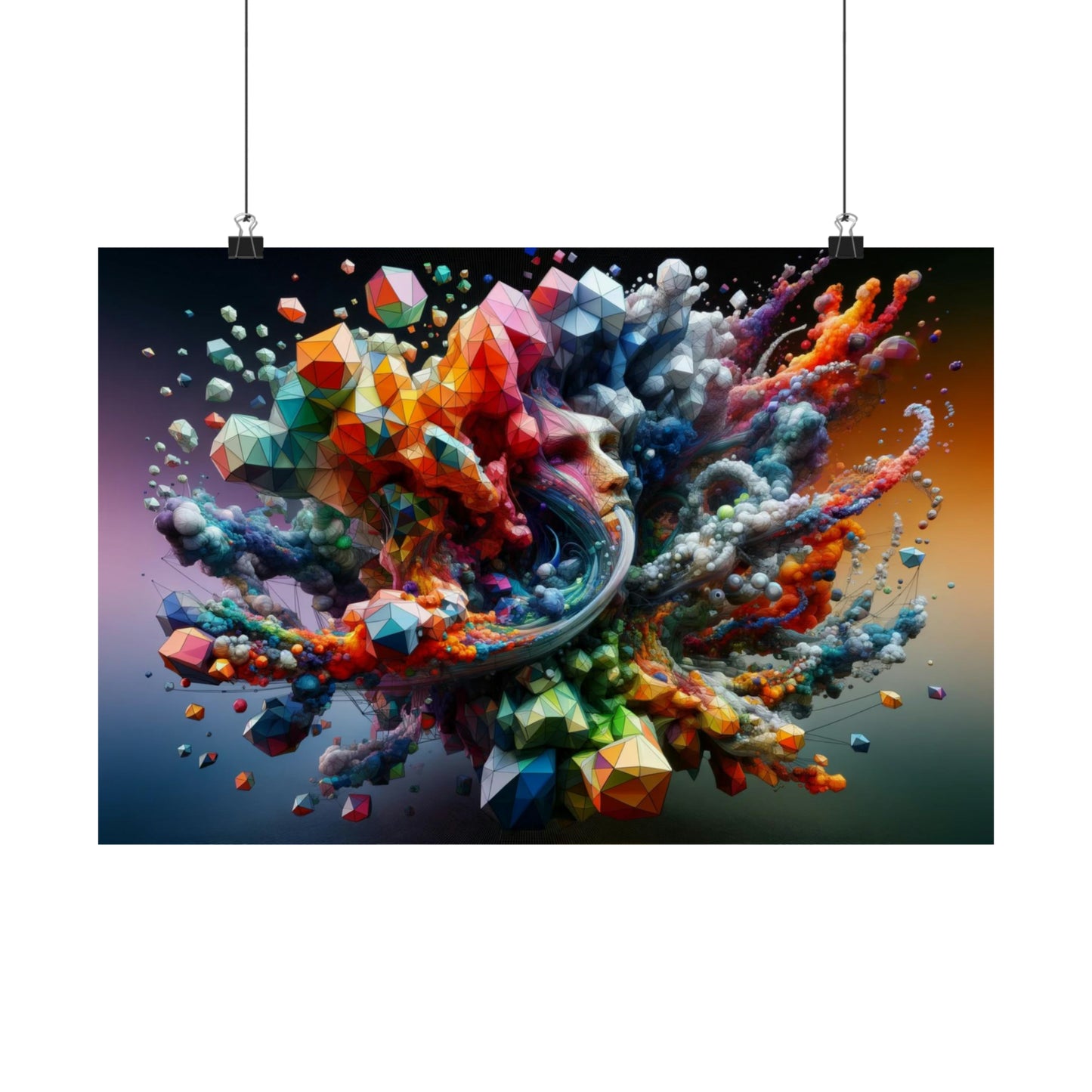 Geometric and Organic Abstract Fusion, Matte Horizontal Posters DAS01_0368