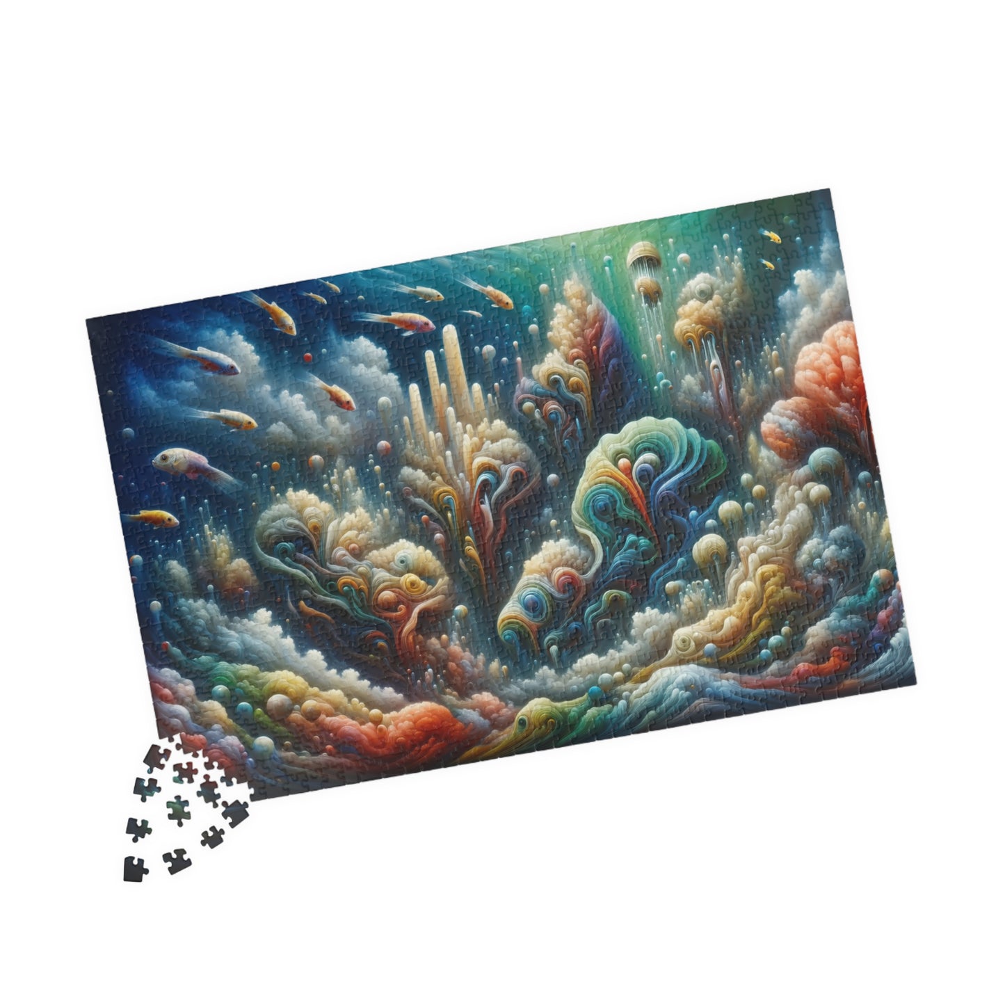 Vibrant Underwater Kingdom Puzzle - Fantasy Coral Reef with Flowing Forms
