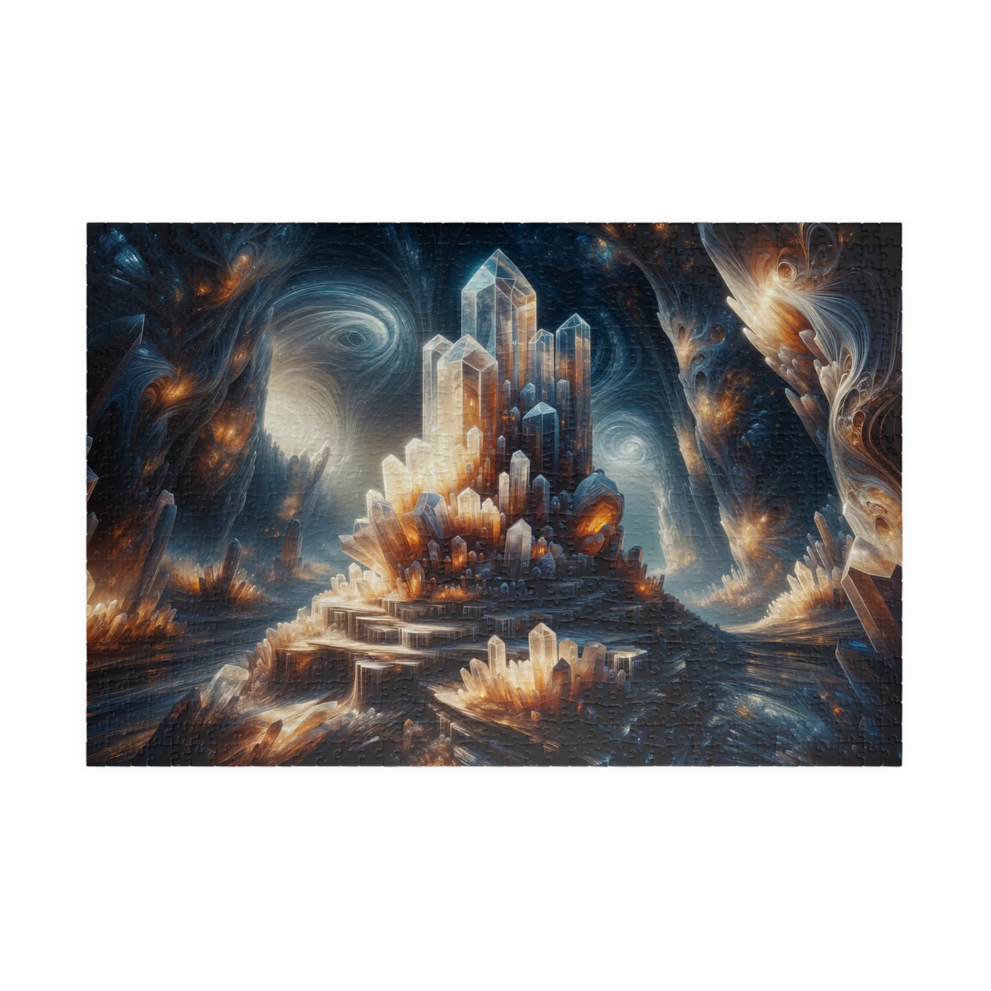 Crystal Nexus Puzzle - Glowing Formations with Energy Flows